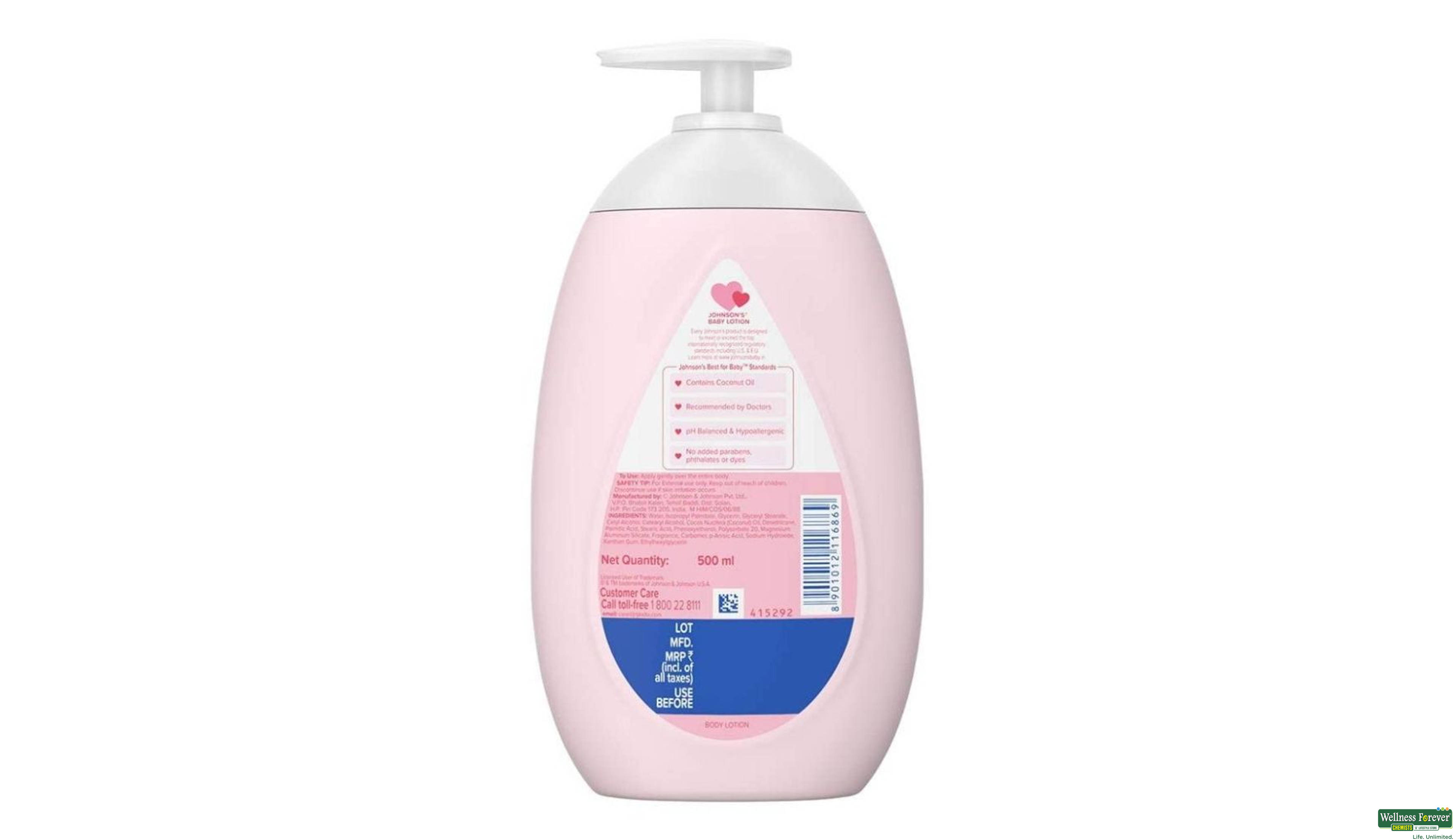 JJ BABY LTN PUMP PINK 500ML- 2, 500ML, 