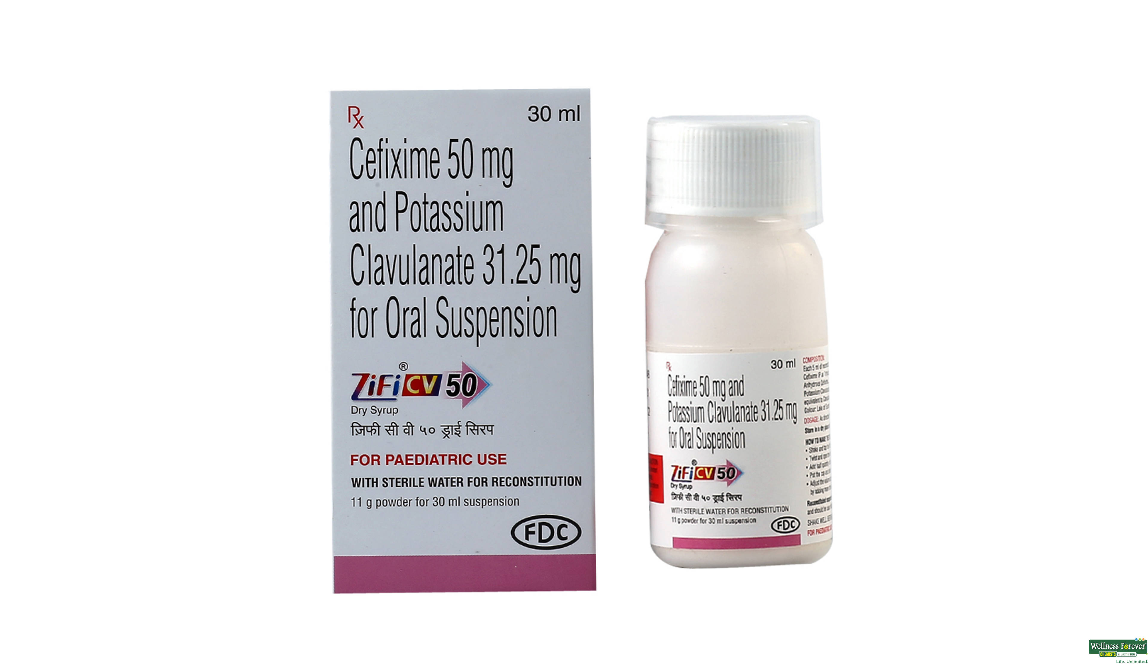 ZIFI-CV 50MG DRY SYP 30ML- 1, 30ML, null