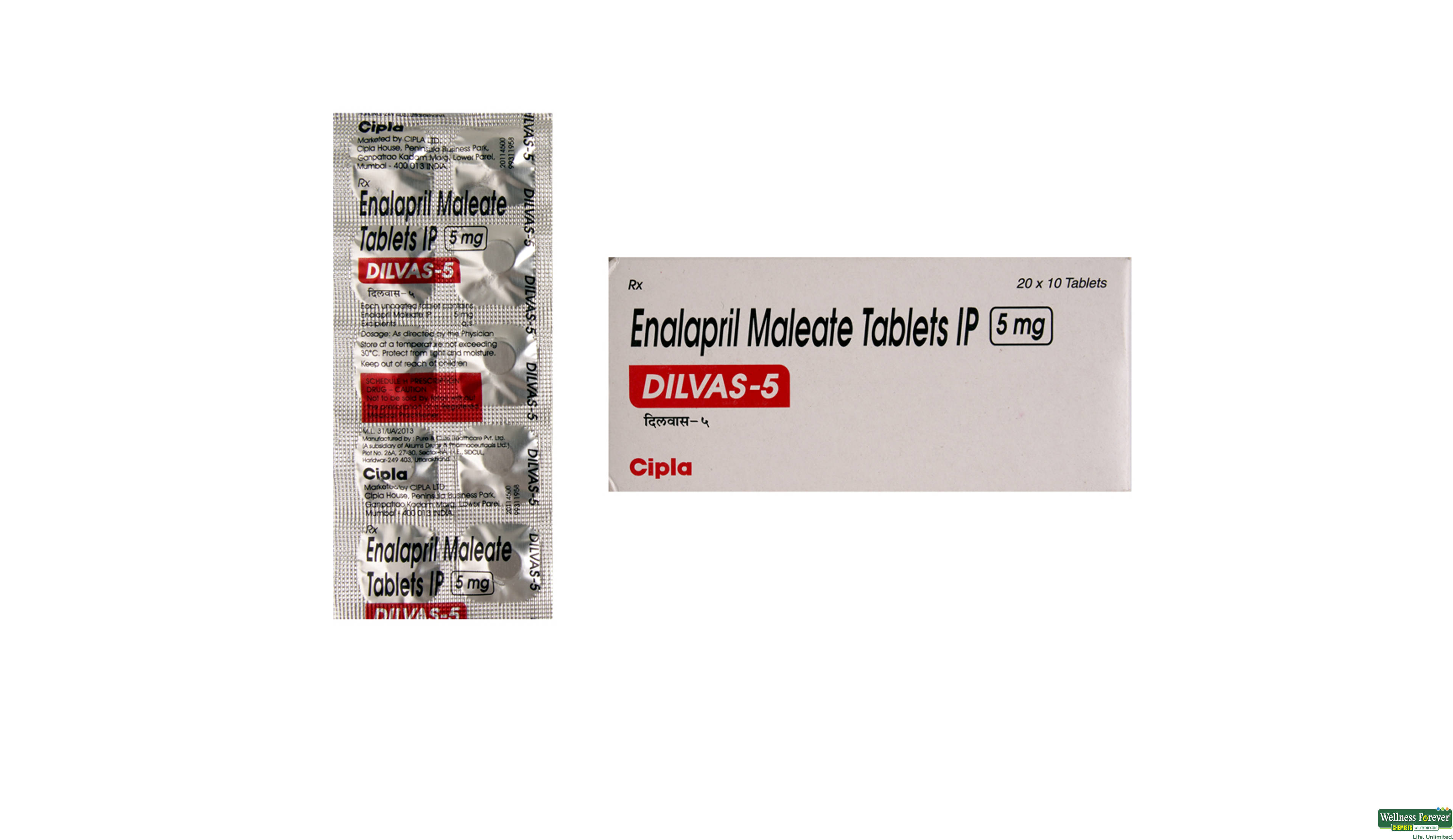 DILVAS 5MG 10TAB- 1, 10TAB, 