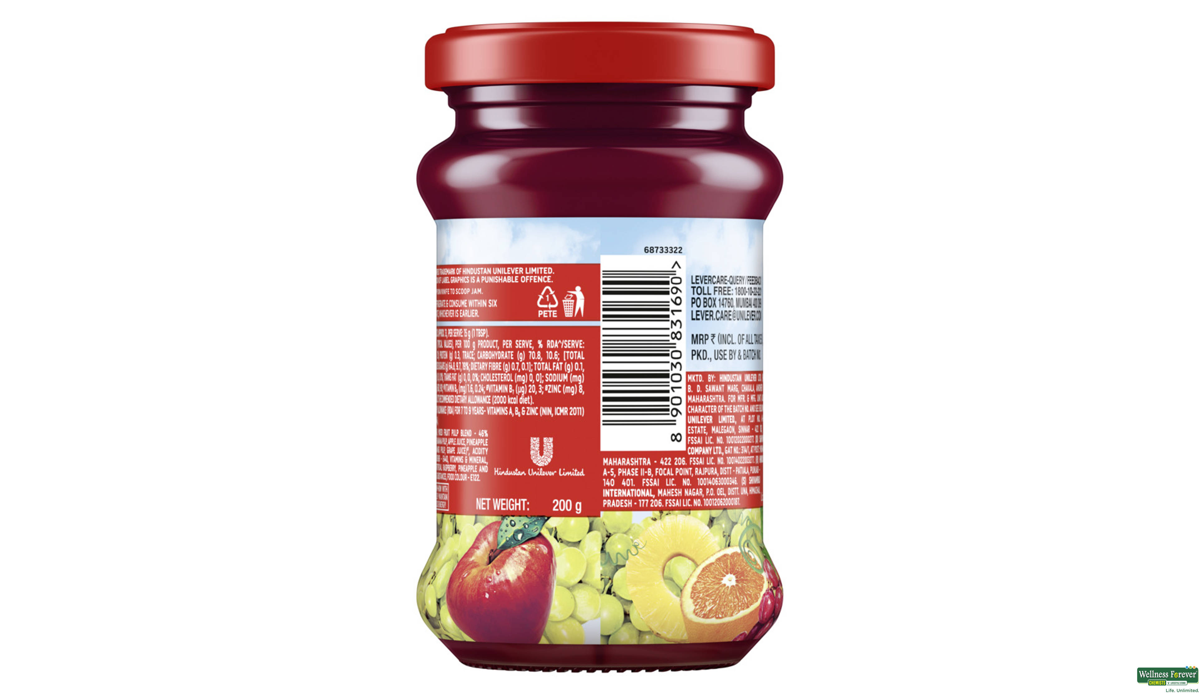 KISS JAM MIX/FRUIT 200GM- 2, 200GM, 