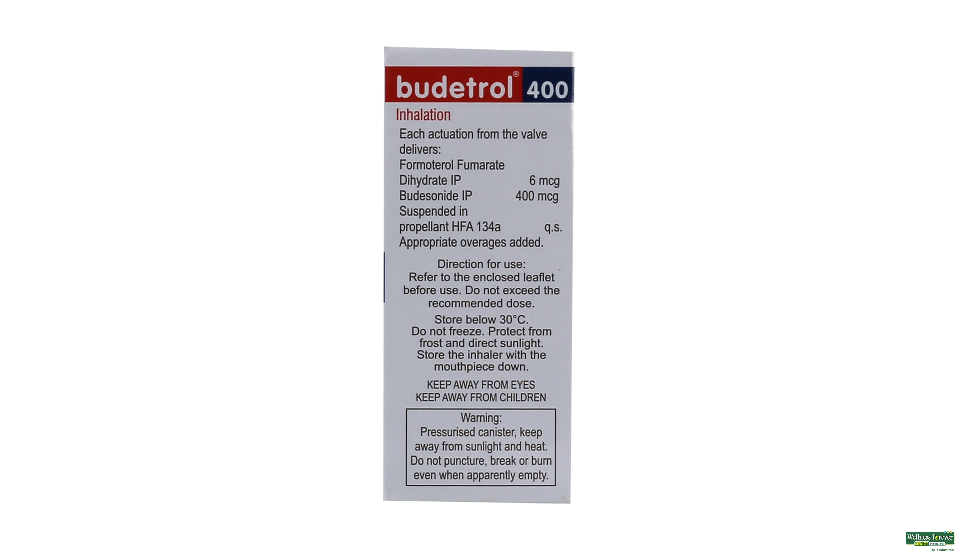 BUDETROL 400 INHALER- 2, 1PC, null