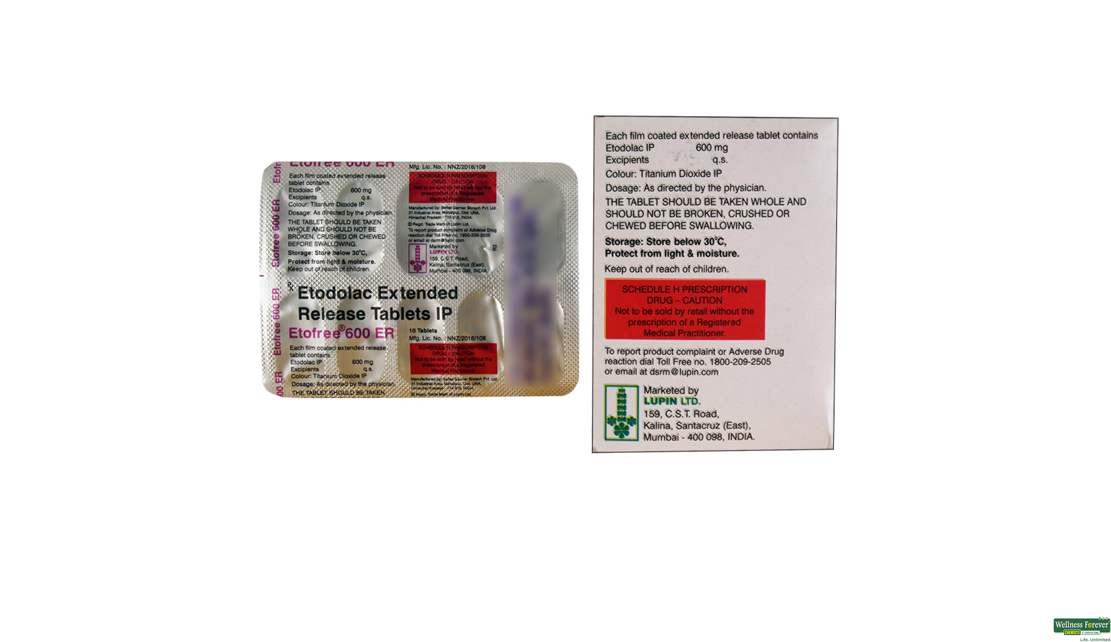 ETOFREE-ER 600MG 10TAB- 2, 10TAB, 