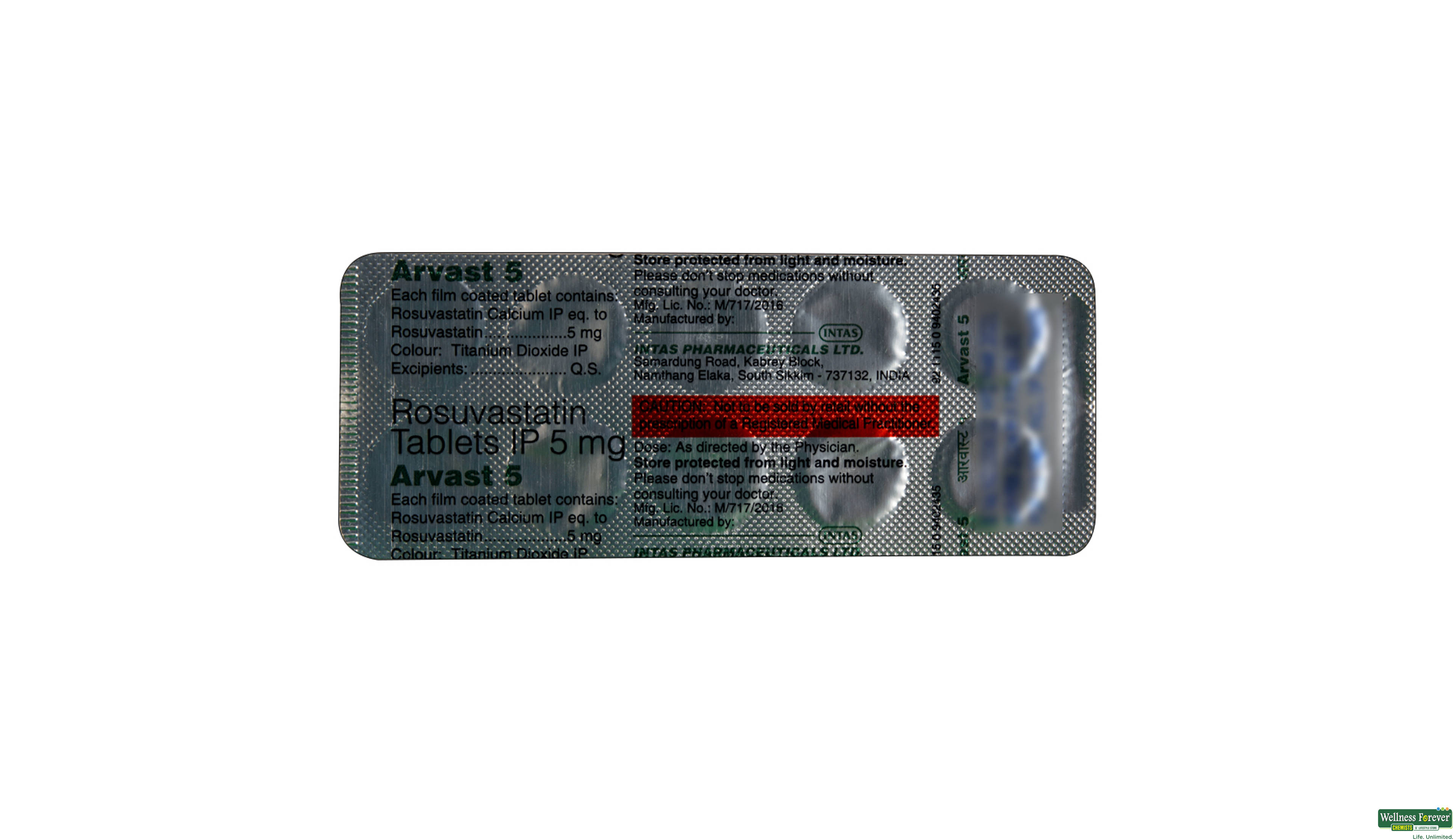 ARVAST 5MG 10TAB- 2, 10TAB, 