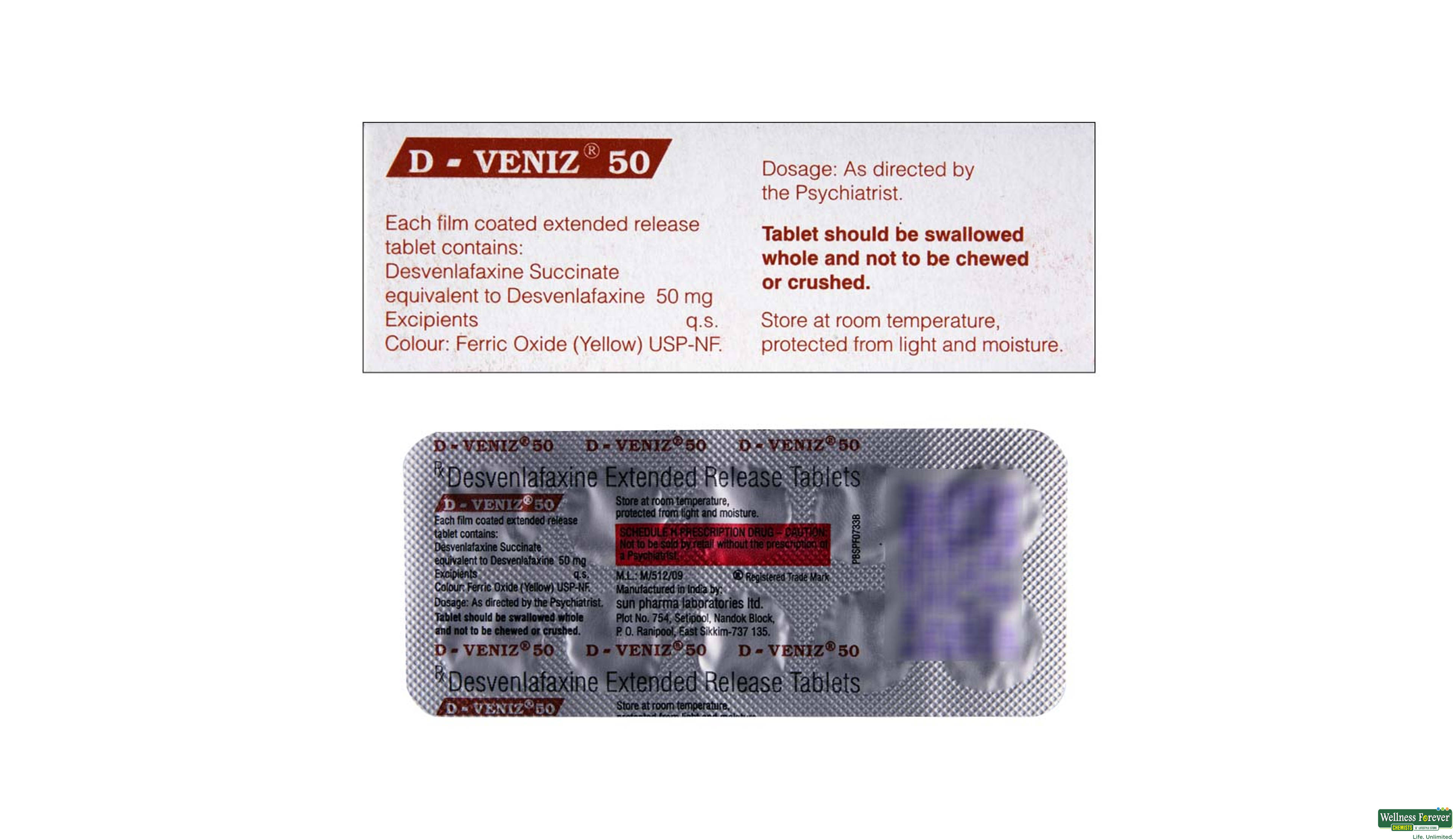 D-VENIZ 50MG 10TAB- 2, 10TAB, 