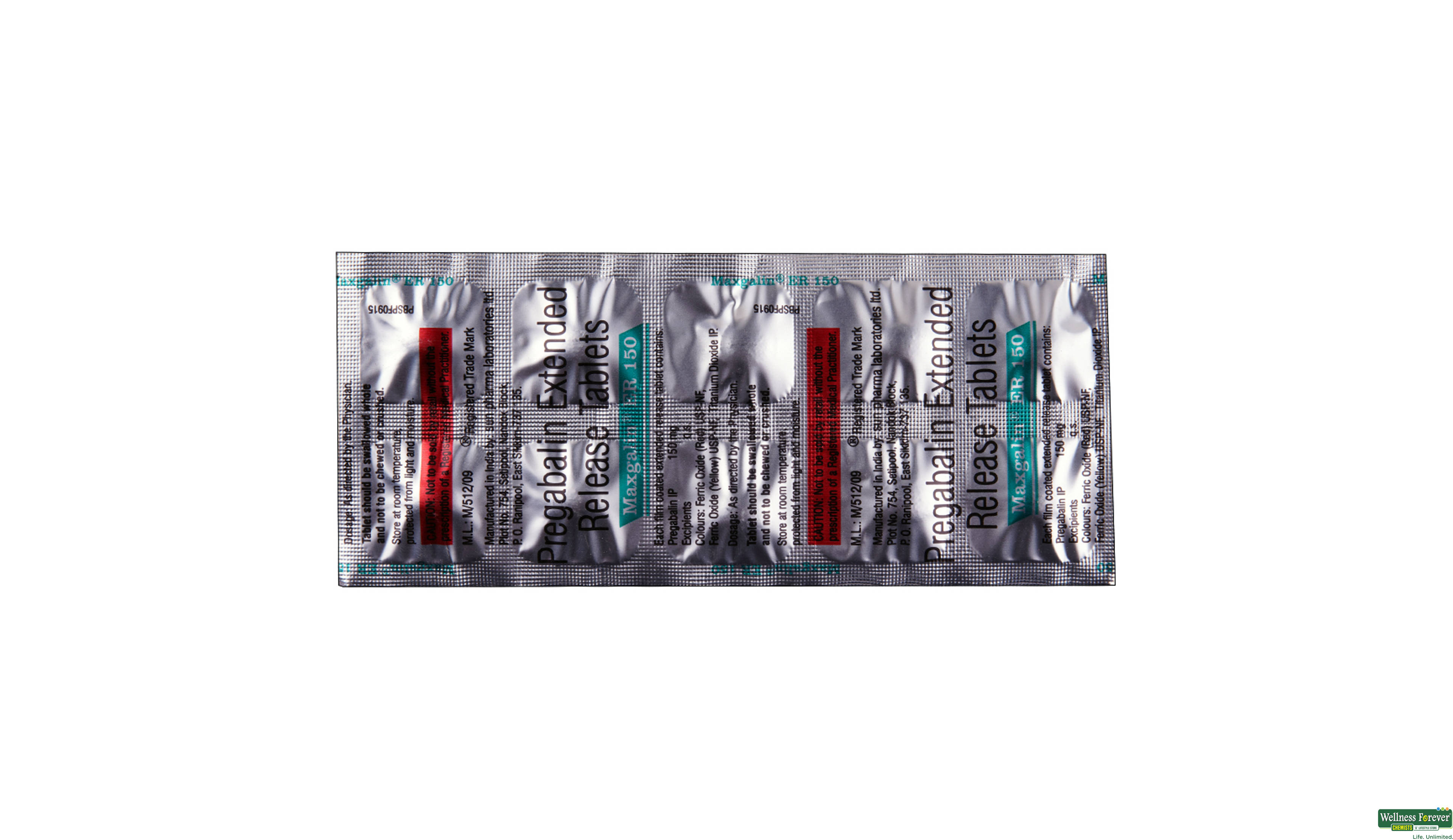MAXGALIN-ER 150MG 10TAB- 1, 10TAB, 