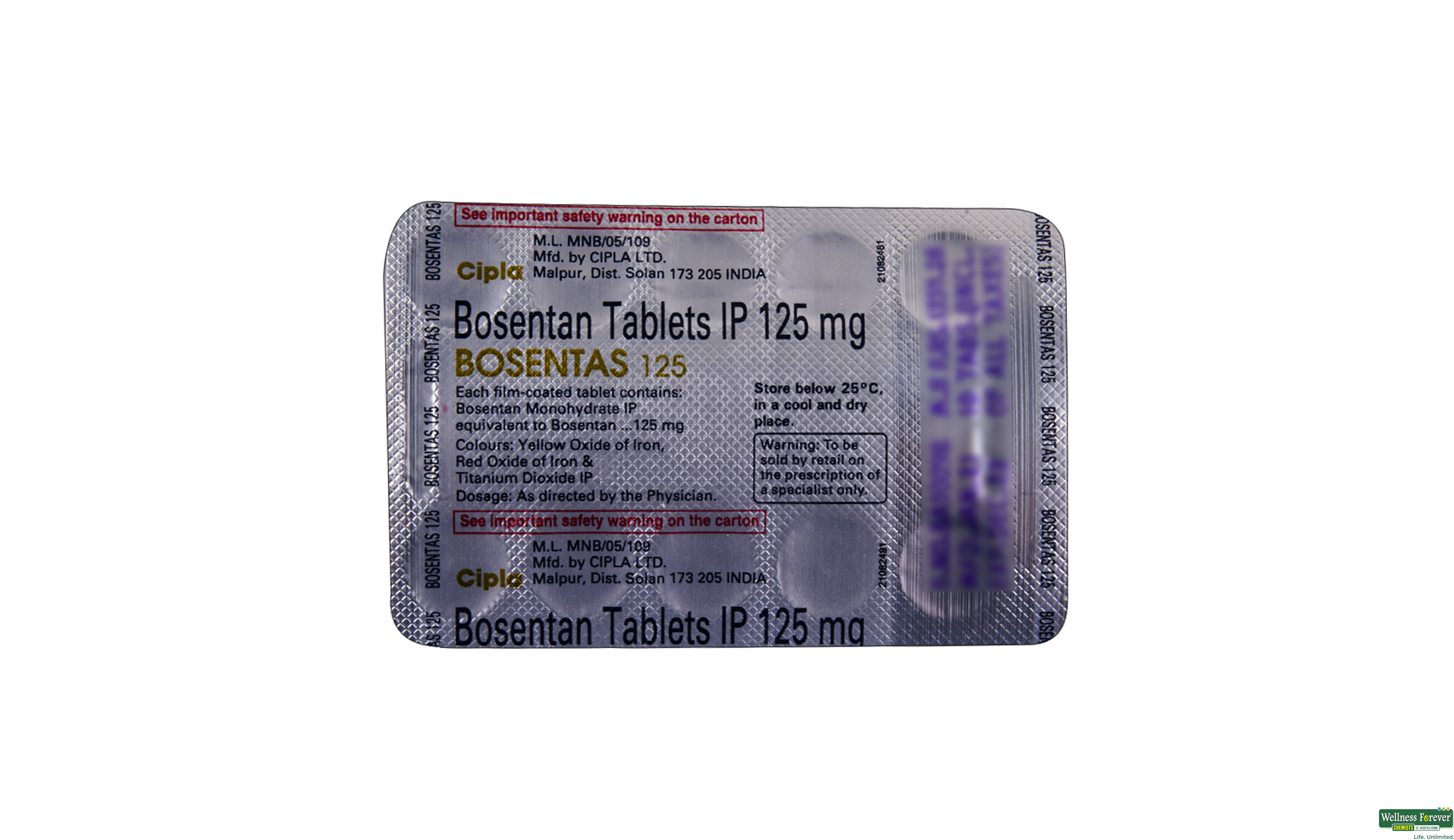 BOSENTAS 125MG 10TAB- 2, 10TAB, 