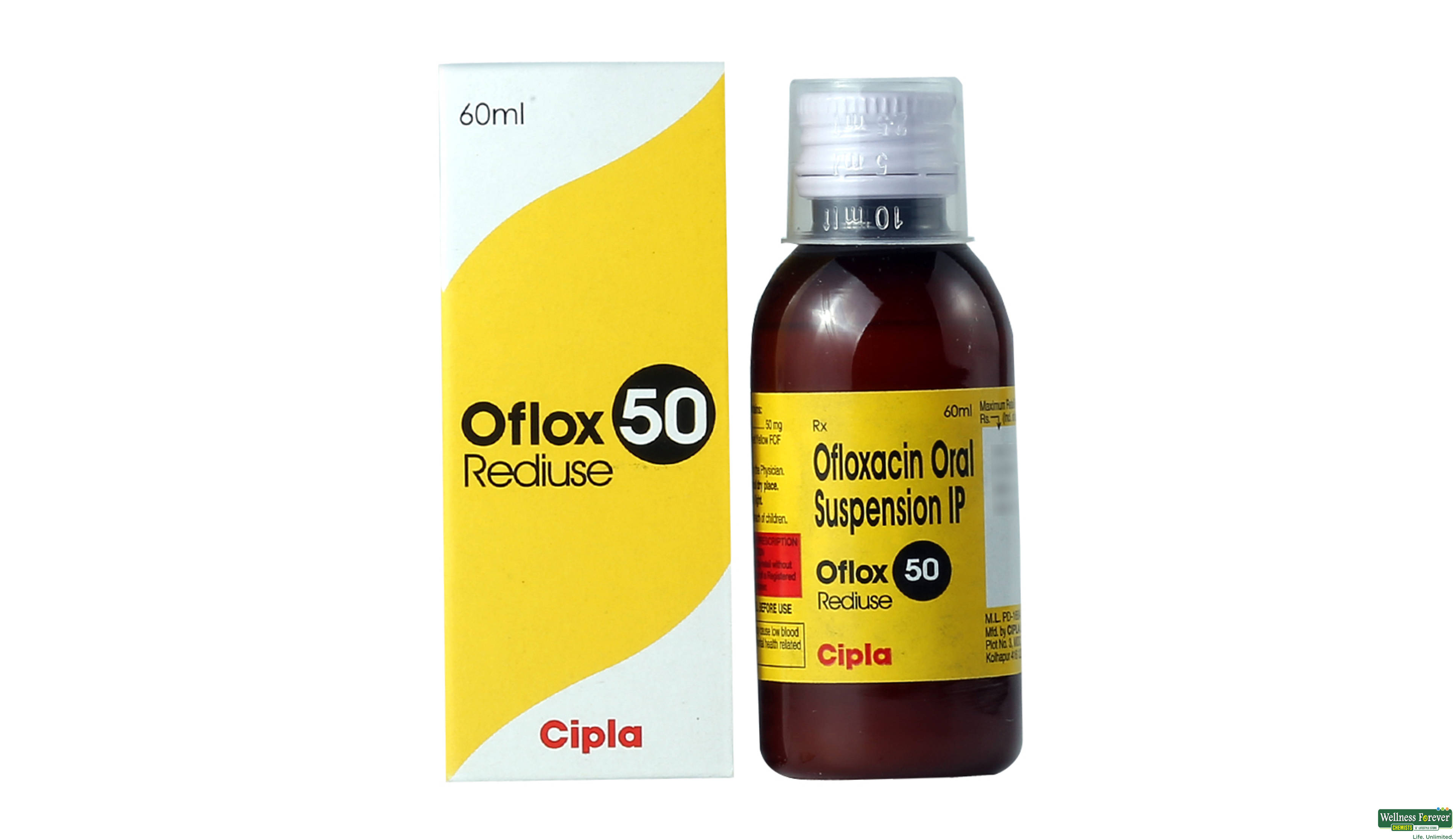OFLOX 50MG REDIUSE SYP 60ML- 1, 60ML, 