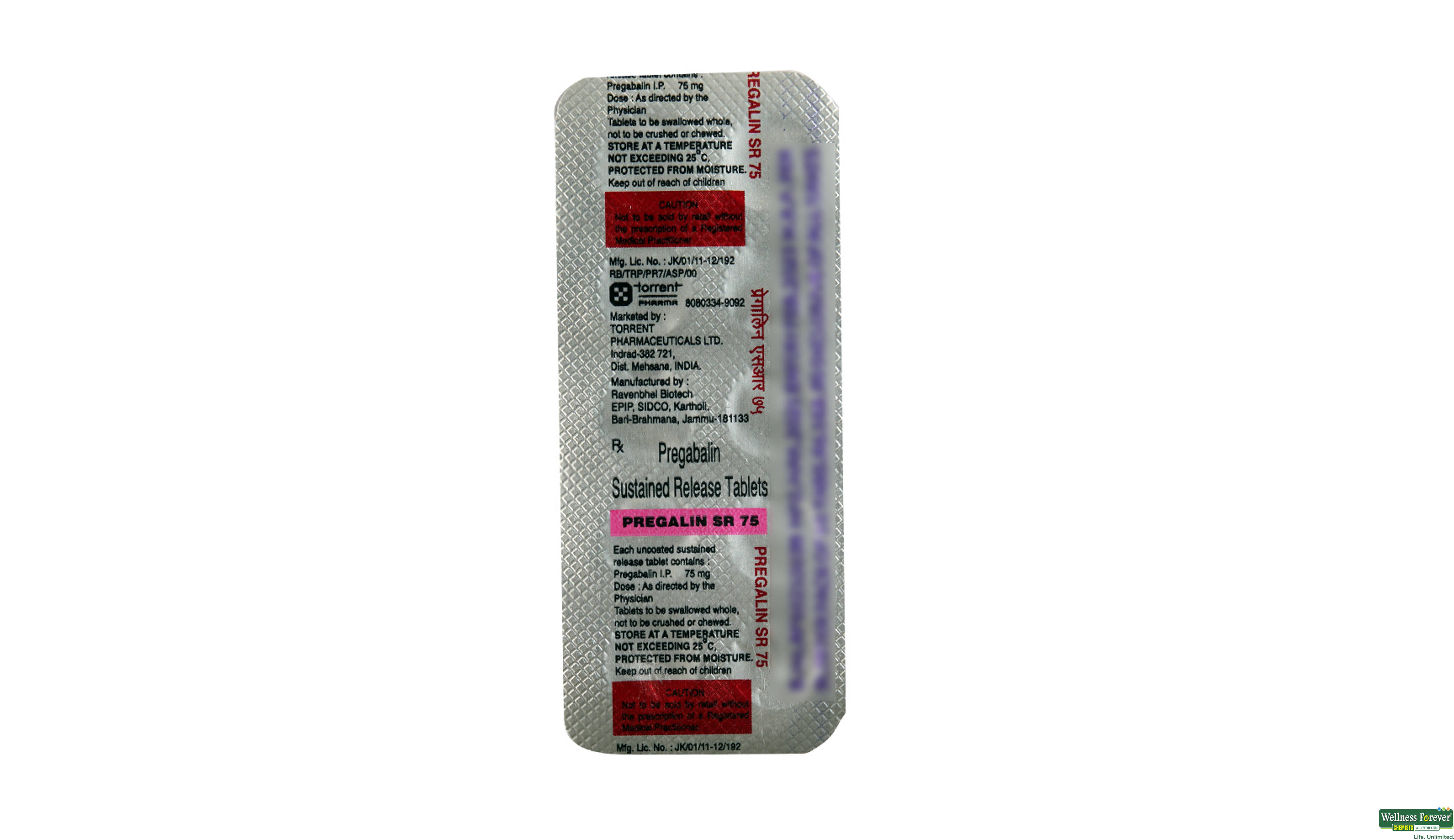 PREGALIN-SR 75MG 10TAB- 2, 10TAB, 