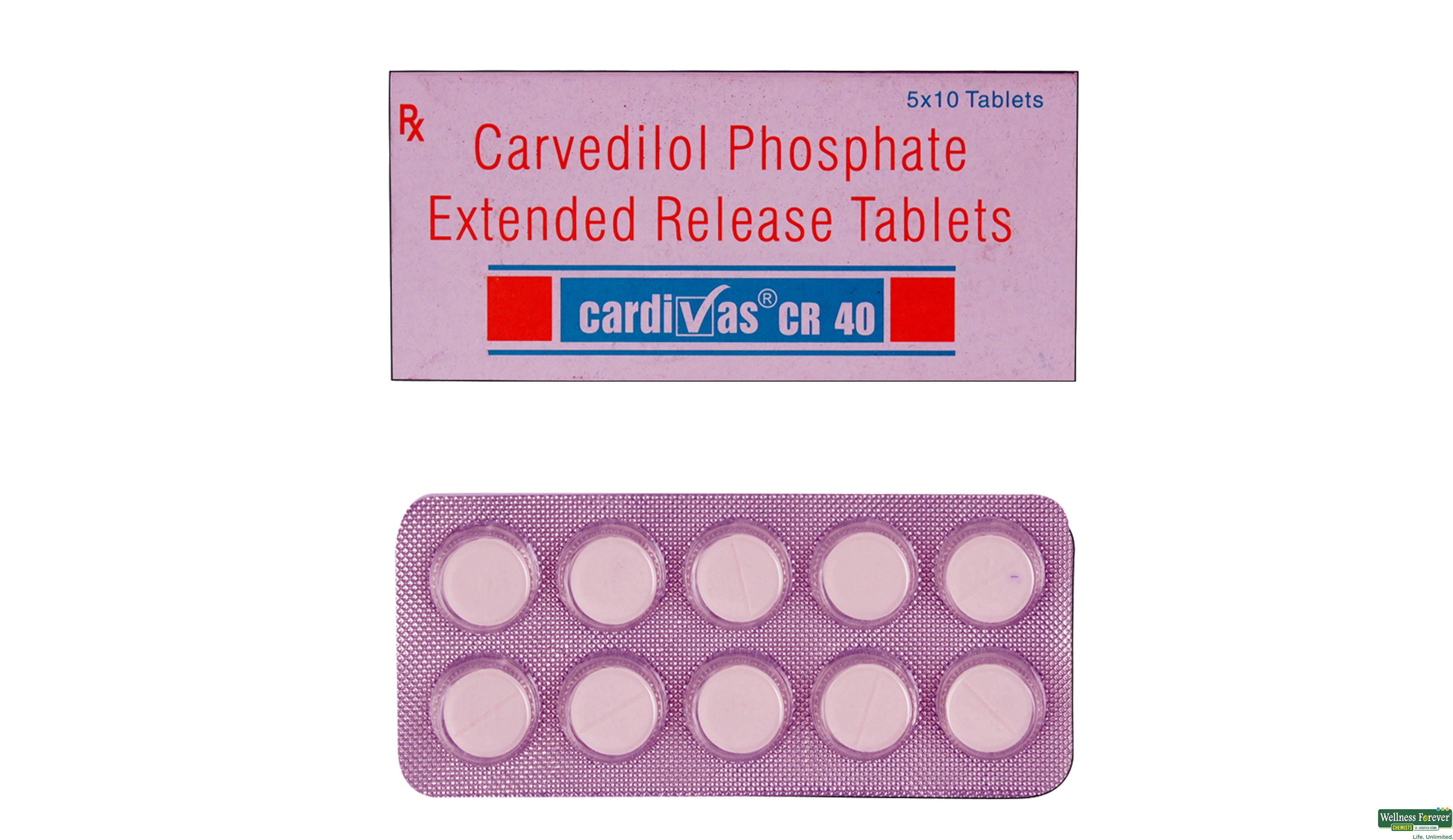 CARDIVAS-CR 40MG 10TAB- 1, 10TAB, 