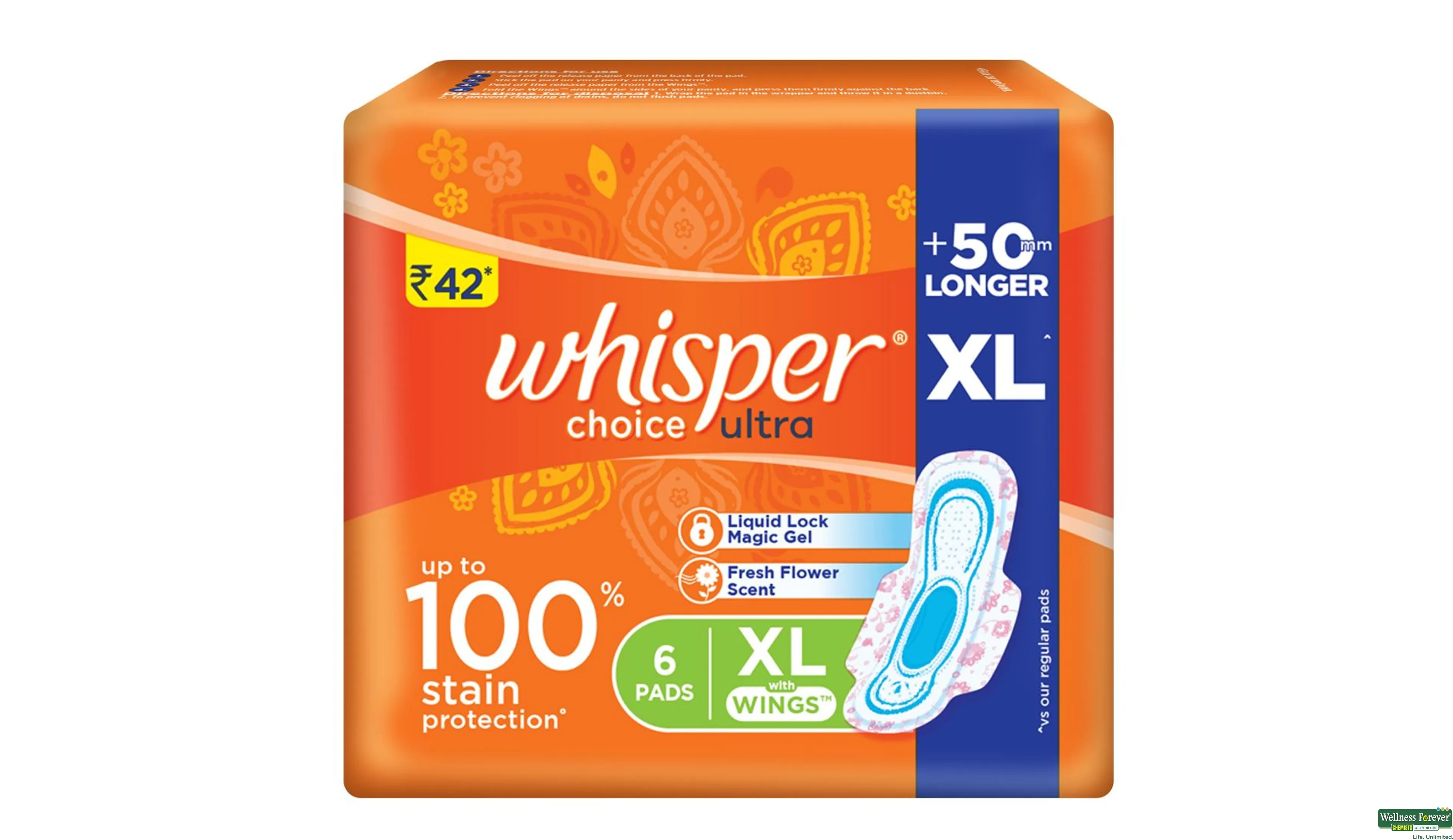 WHISPER SA/PADS CHOICE ULTRA WINGS 6PC- 1, 6PC, 