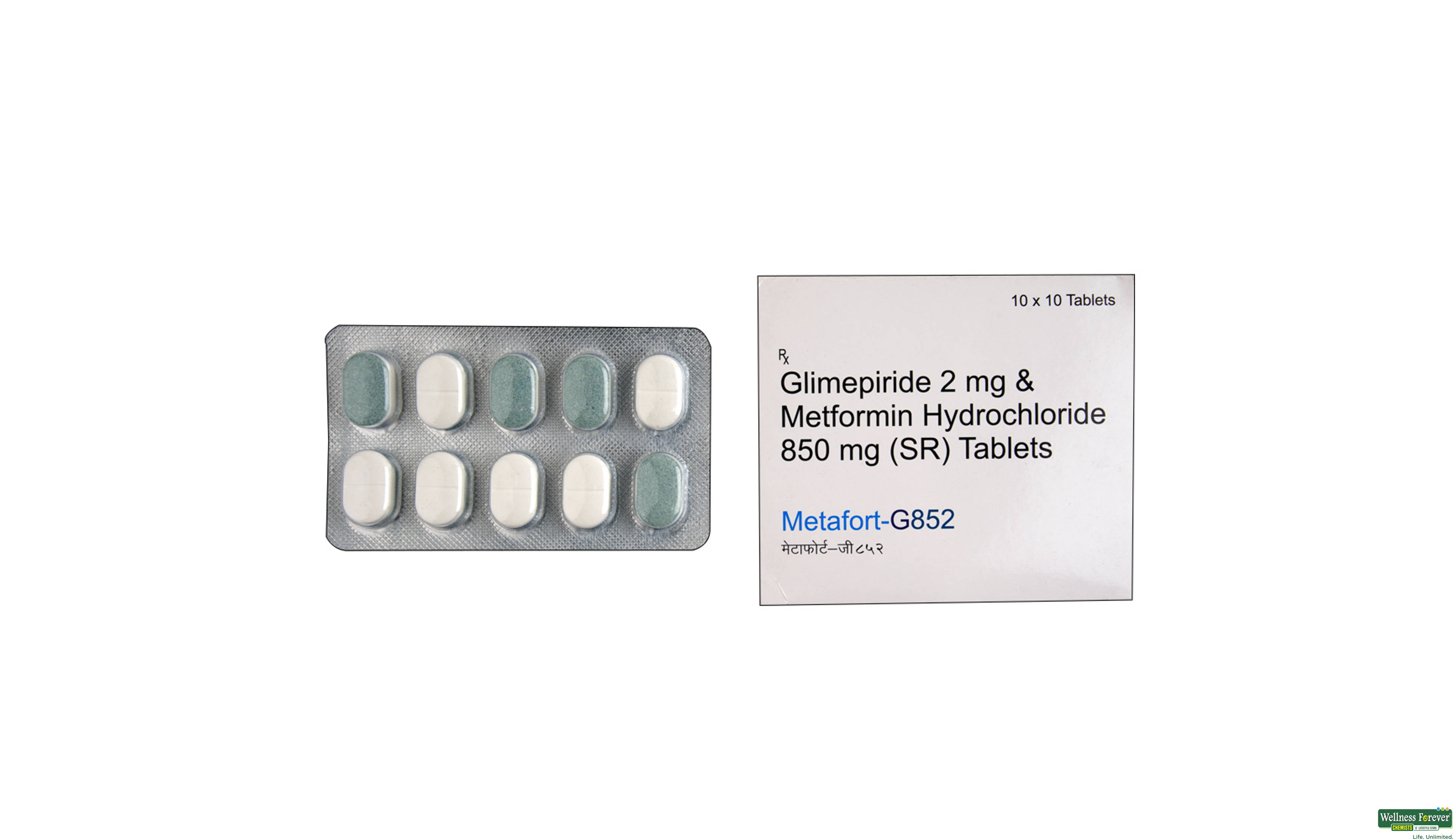 METAFORT-G 852MG 10TAB- 1, 10TAB, 