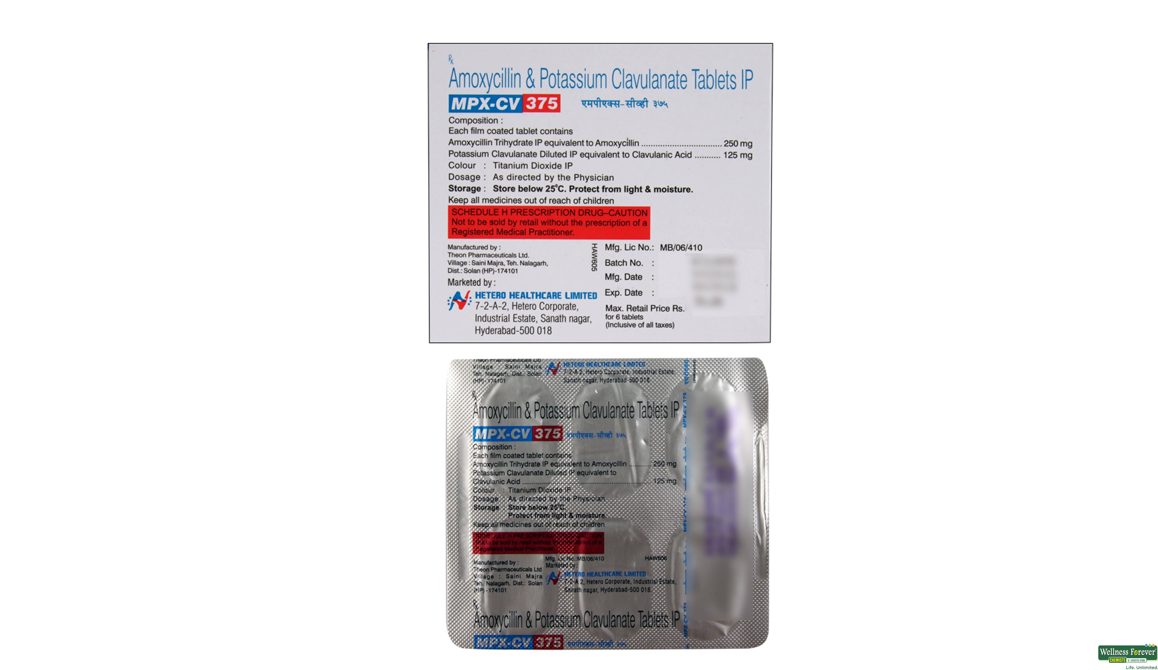 MPX-CV 375MG 6TAB- 2, 6TAB, null