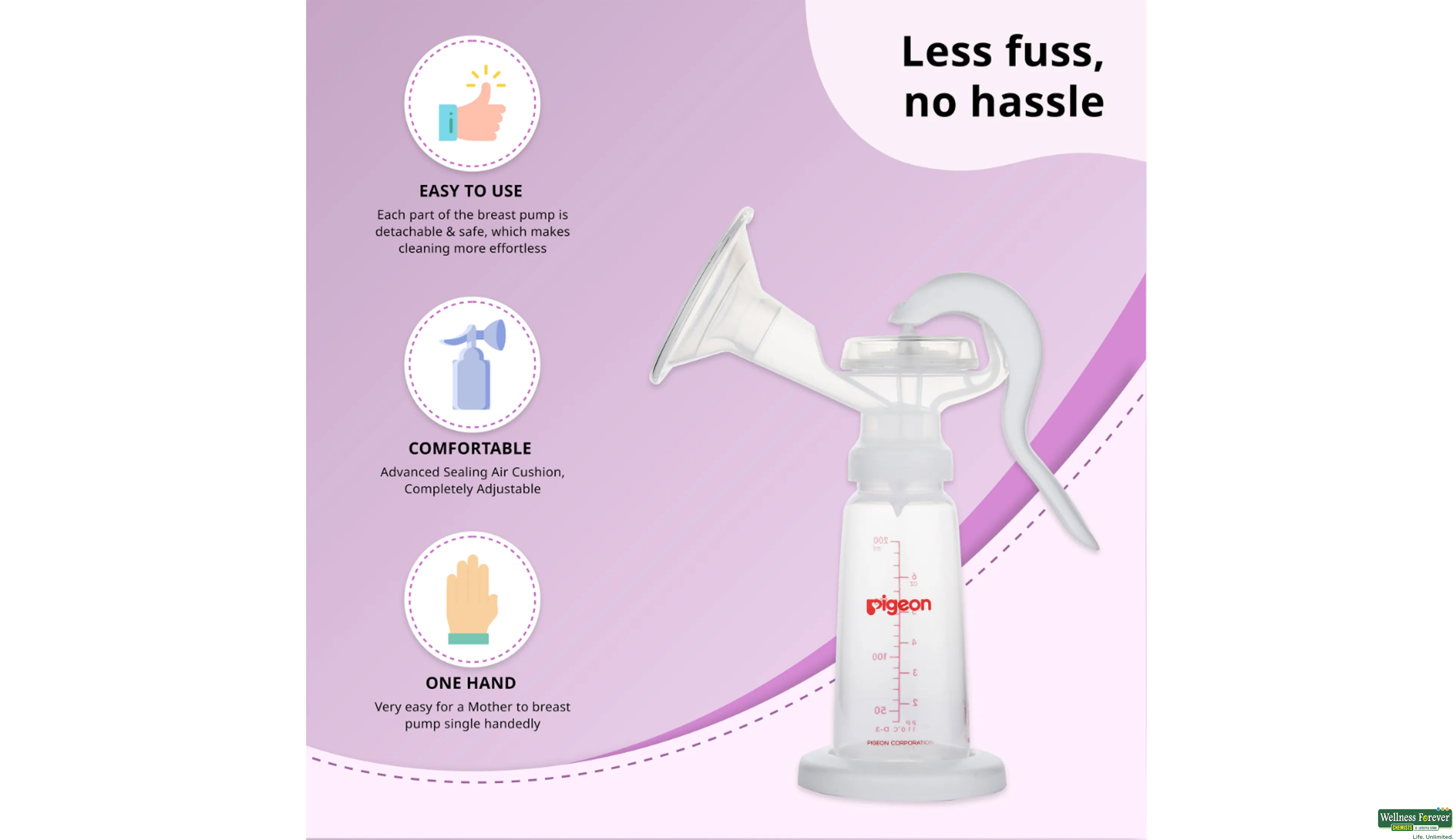 PIGEON BREAST PUMP MANUAL 1PACK- 3, 1PC, null