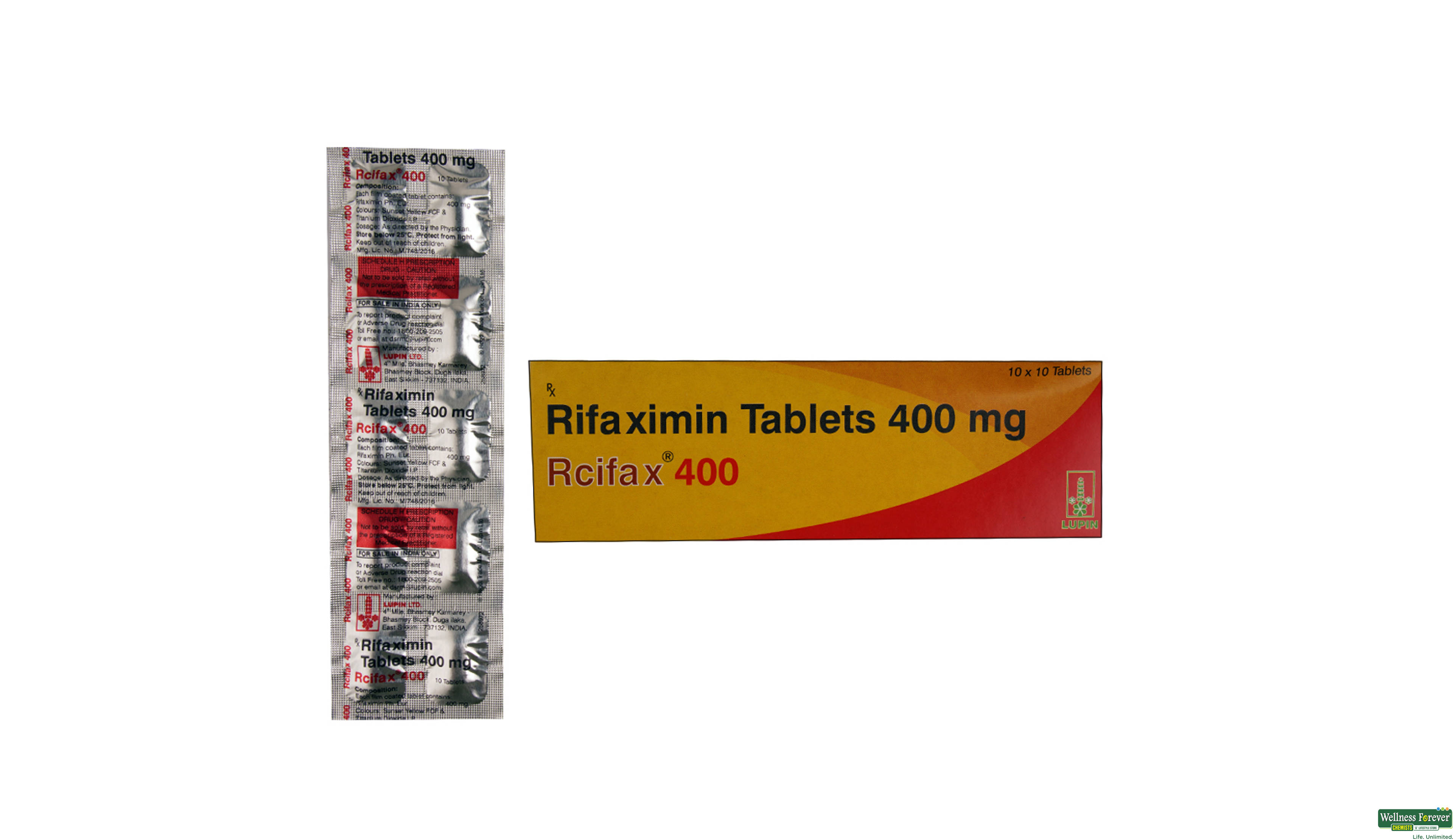 RCIFAX 400MG 10TAB- 1, 10TAB, 