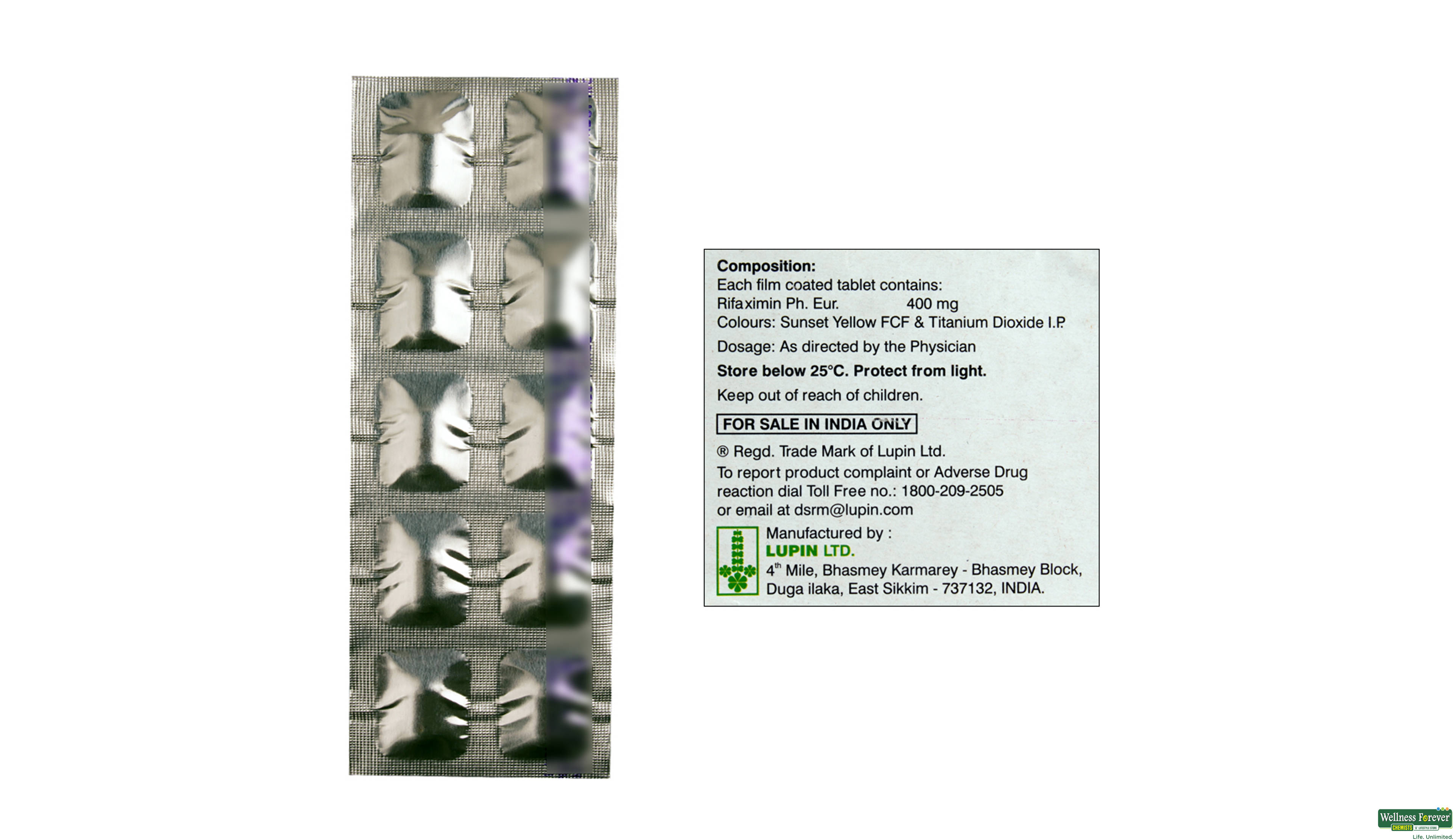 RCIFAX 400MG 10TAB- 2, 10TAB, 