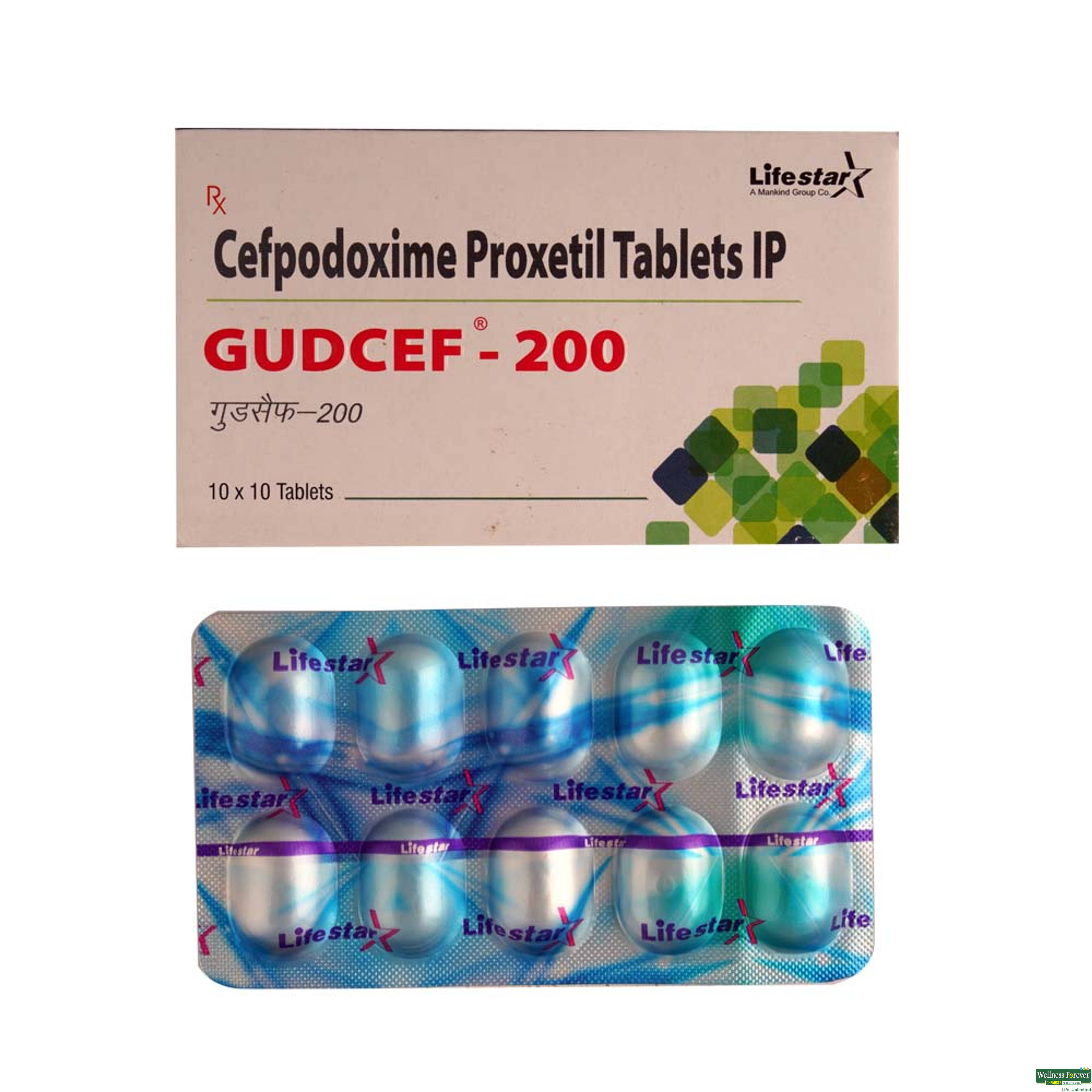 Gudcef 200mg 10 Tablets-image