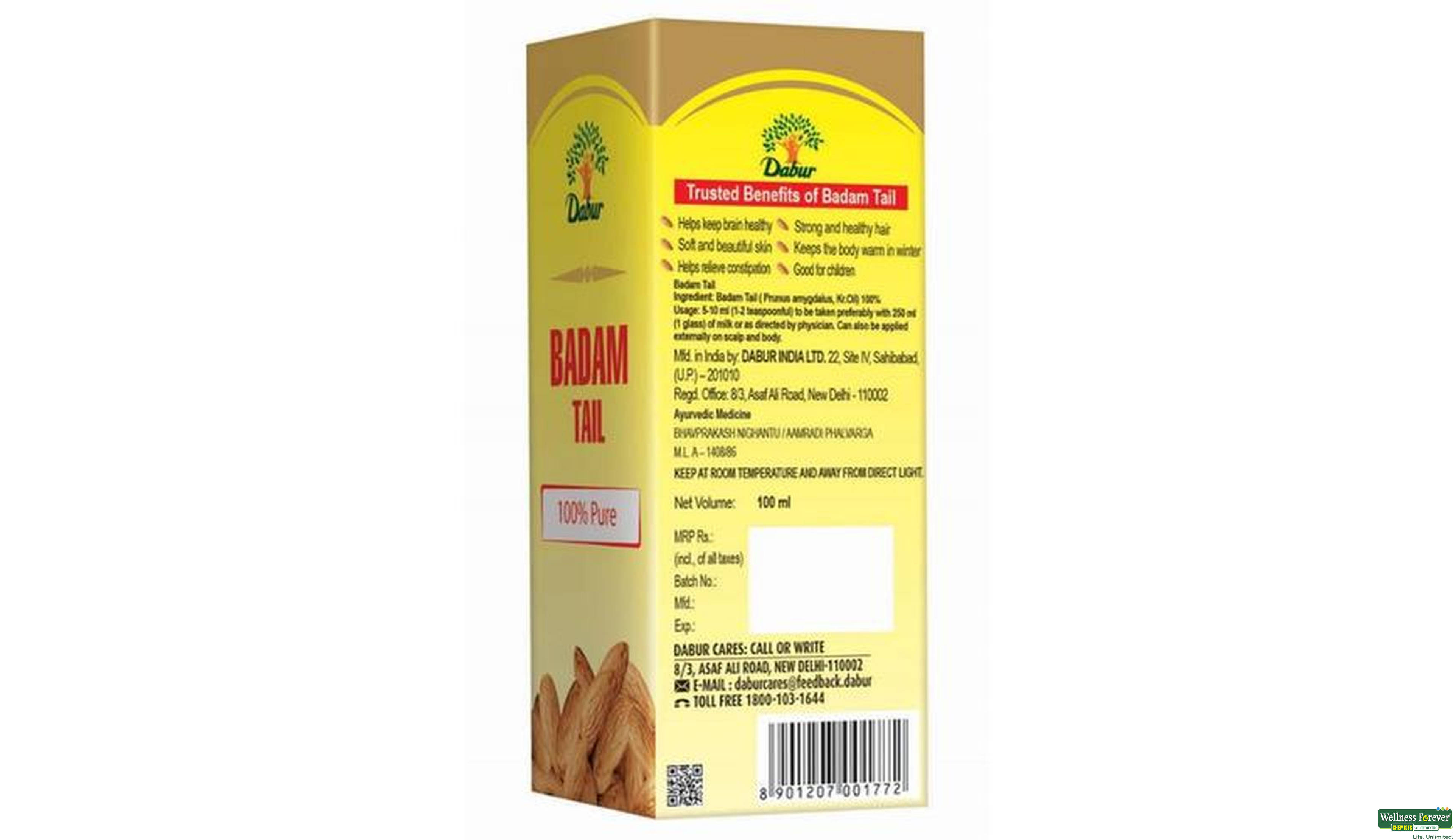 DABUR BADAM TAIL 100ML- 2, 100ML, 