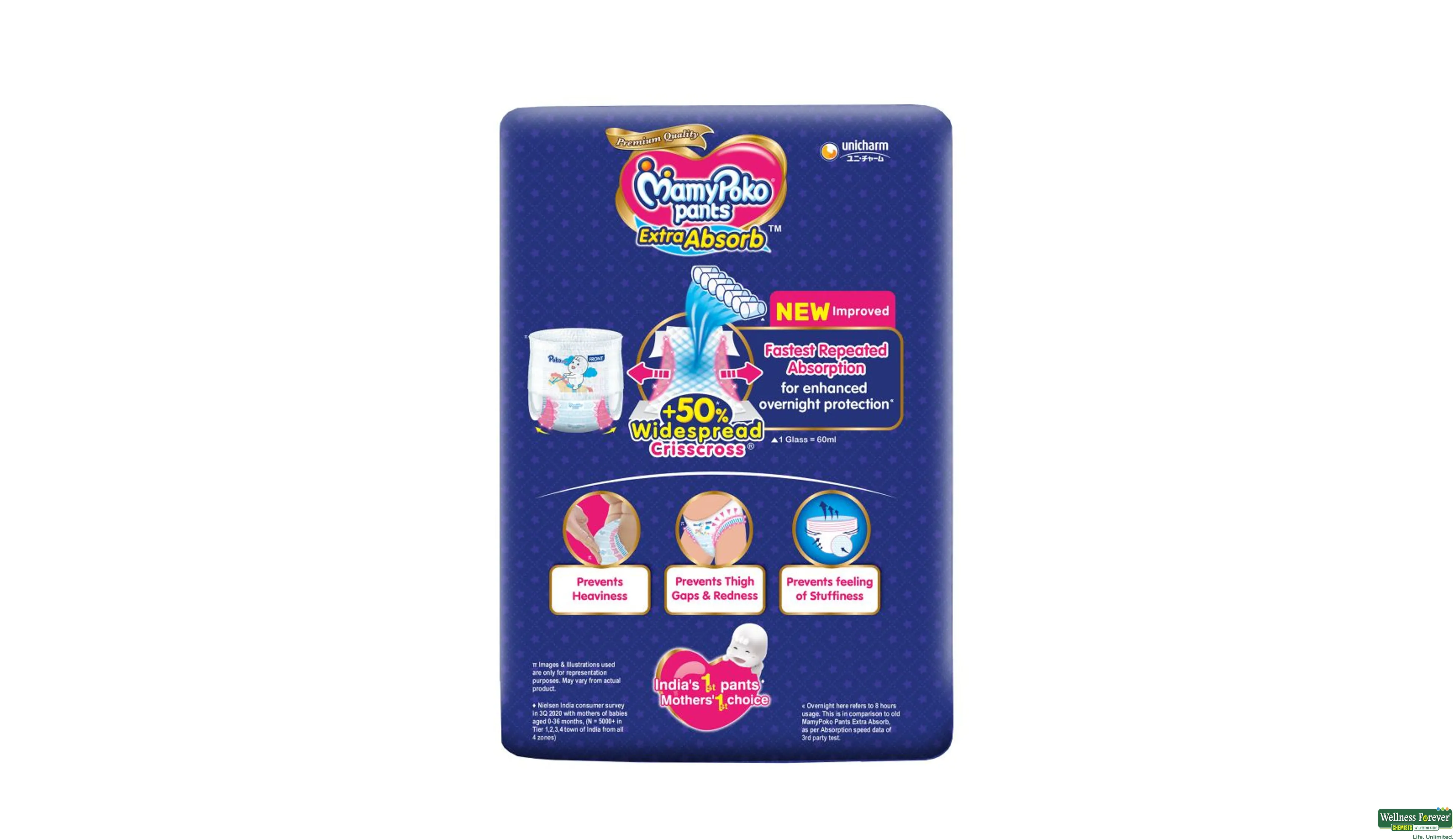 Buy Mamypoko Blue Diaper Pants With Extra Absorb, Xl (Pack Of 62) Online at  Best Prices in India - JioMart.