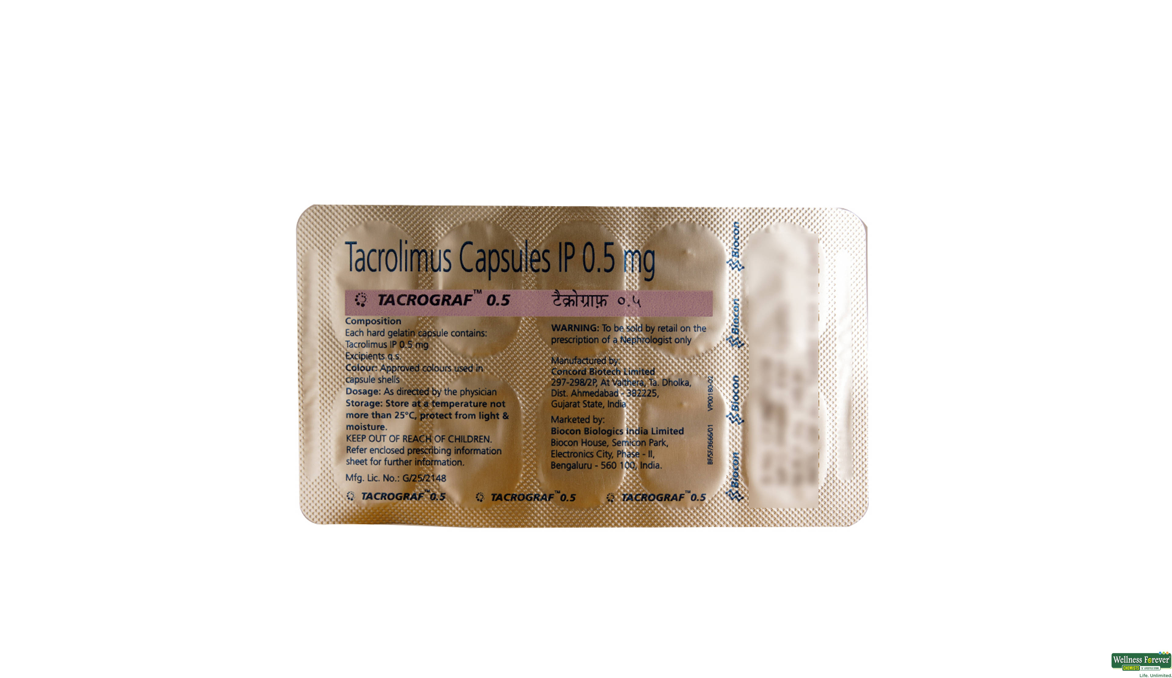 TACROGRAF 0.5MG 10CAP- 2, 10CAP, 