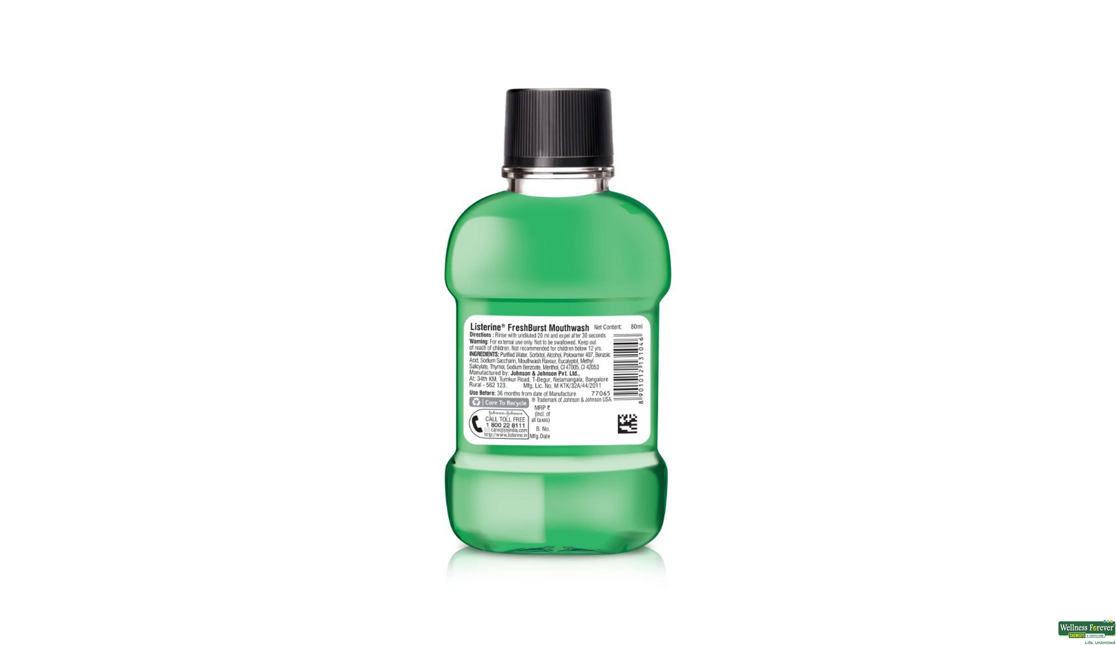 LISTERINE M/WASH FRESH BRUST 80ML- 3, 80ML, 