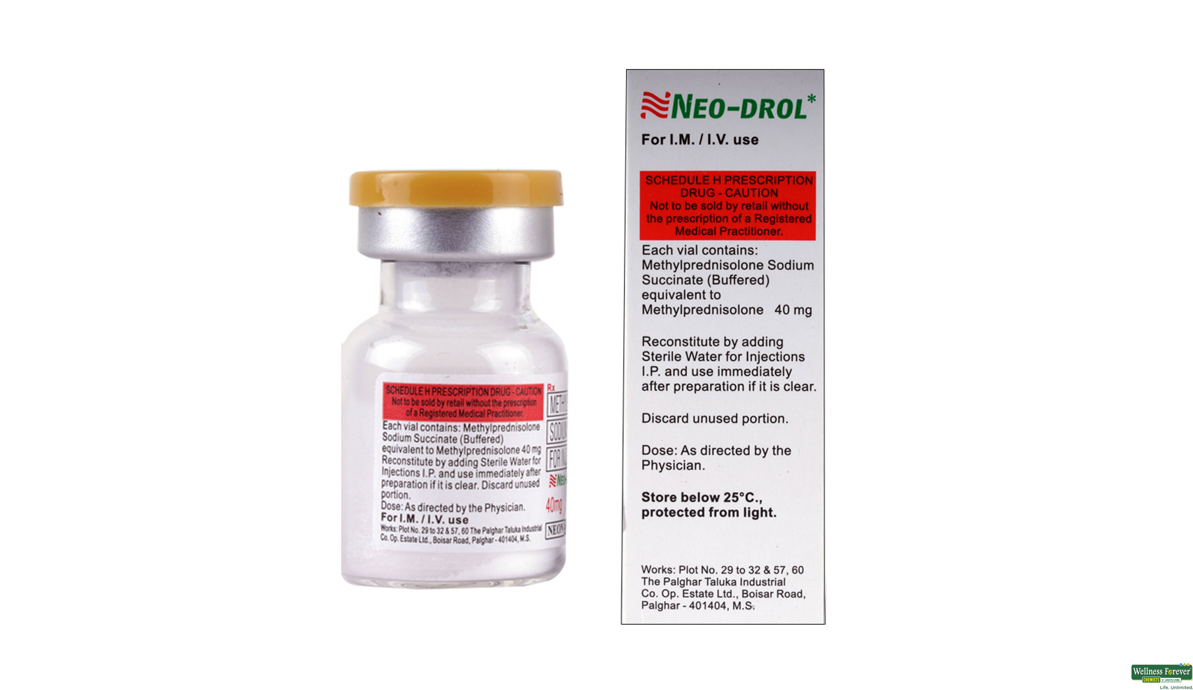 NEODROL 40MG INJ VIAL- 2, 1PC, 