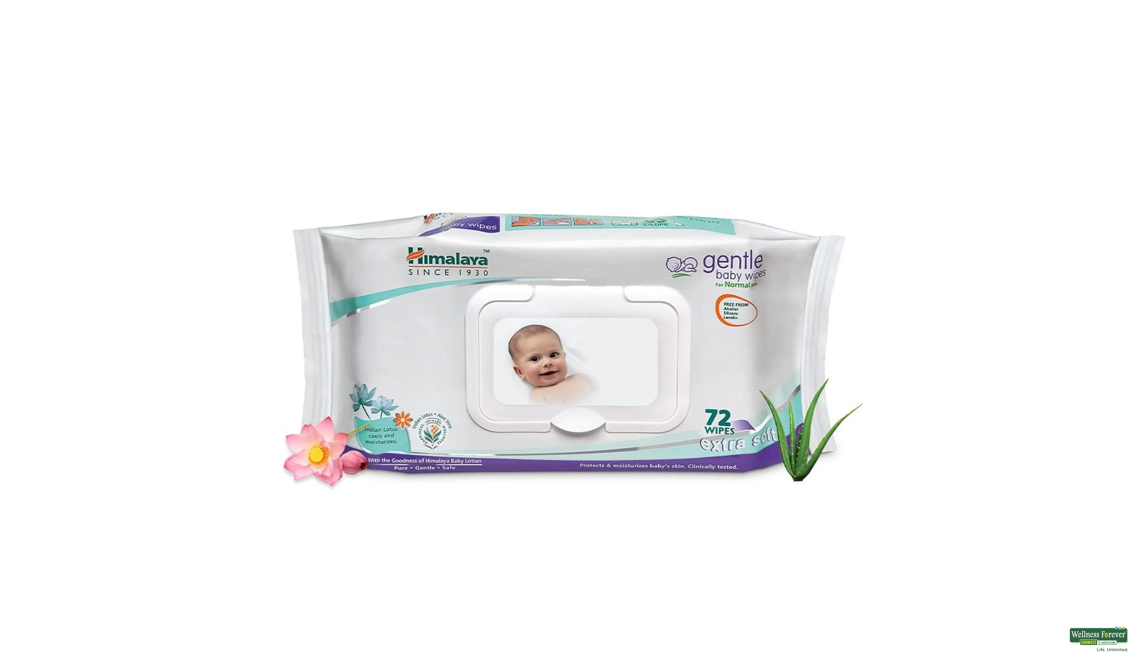 Buy Himalaya Herbal Soothing Baby Wipes 72 pcs Online at Best