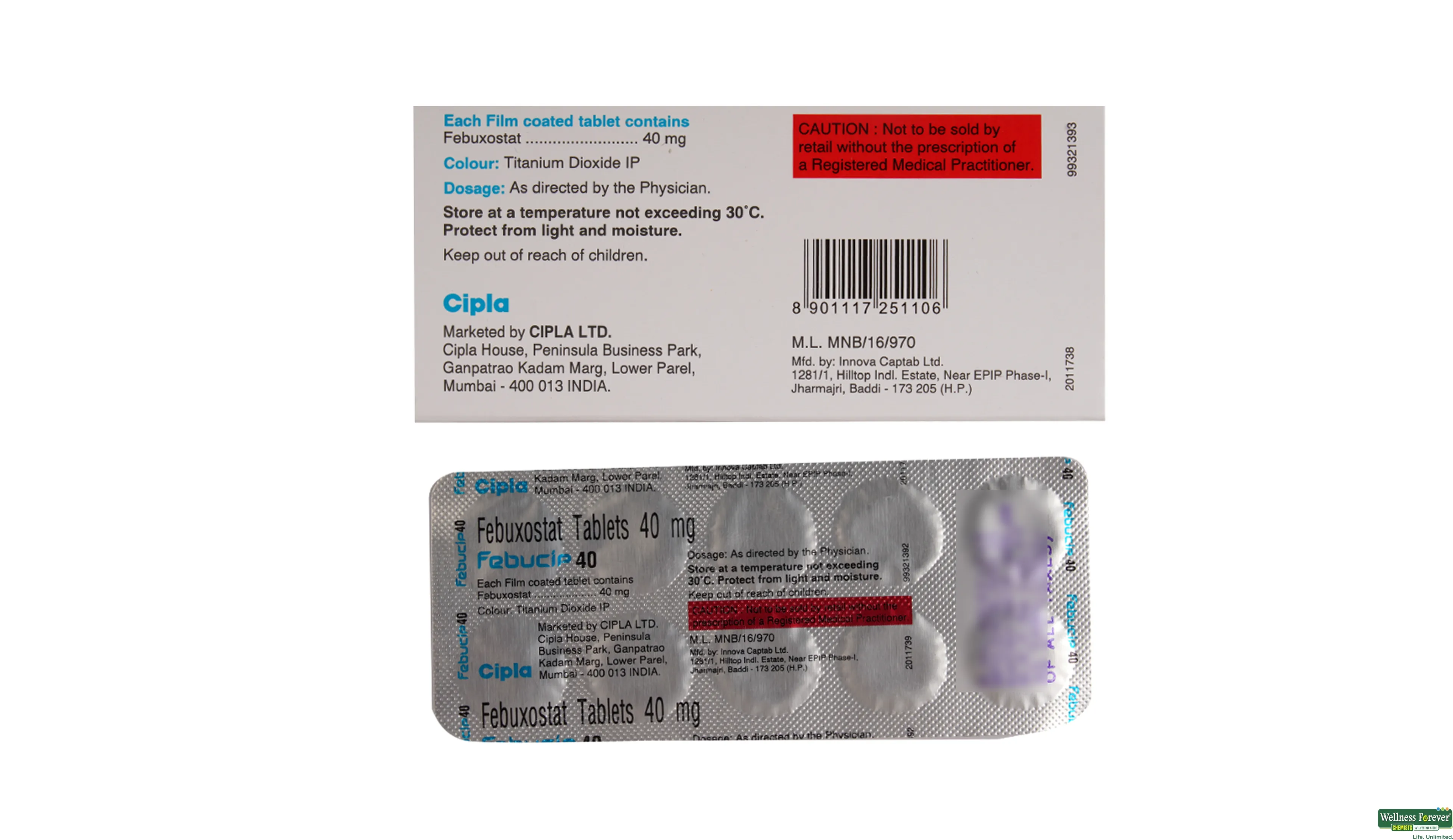 FEBUCIP 40MG 10TAB- 2, 10TAB, 