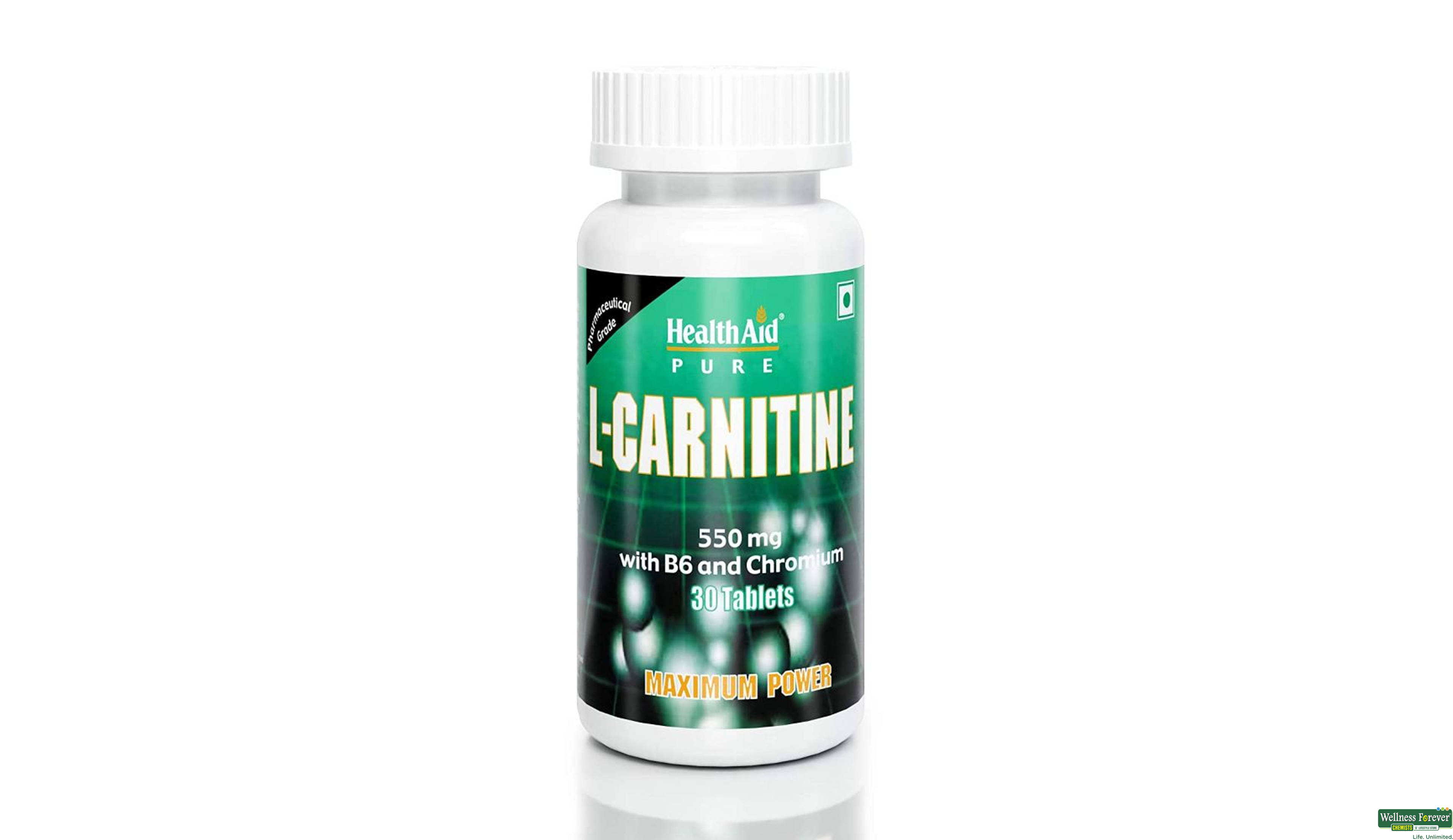 HEALTH AID L-CARNITINE 550MG 30TAB- 1, 30TAB, 