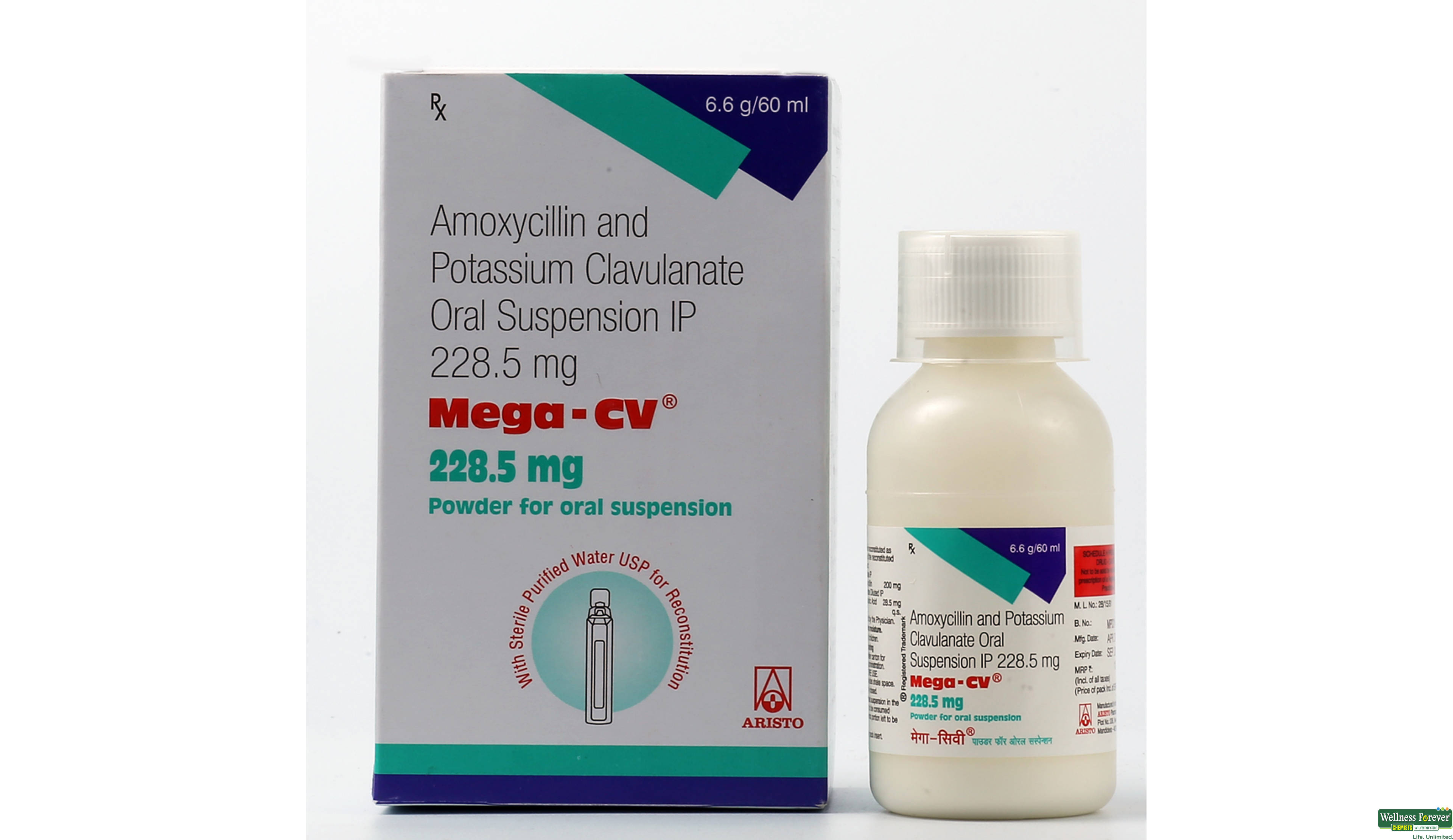 MEGA-CV 228.5MG DRY SYP 60ML- 1, 60ML, 