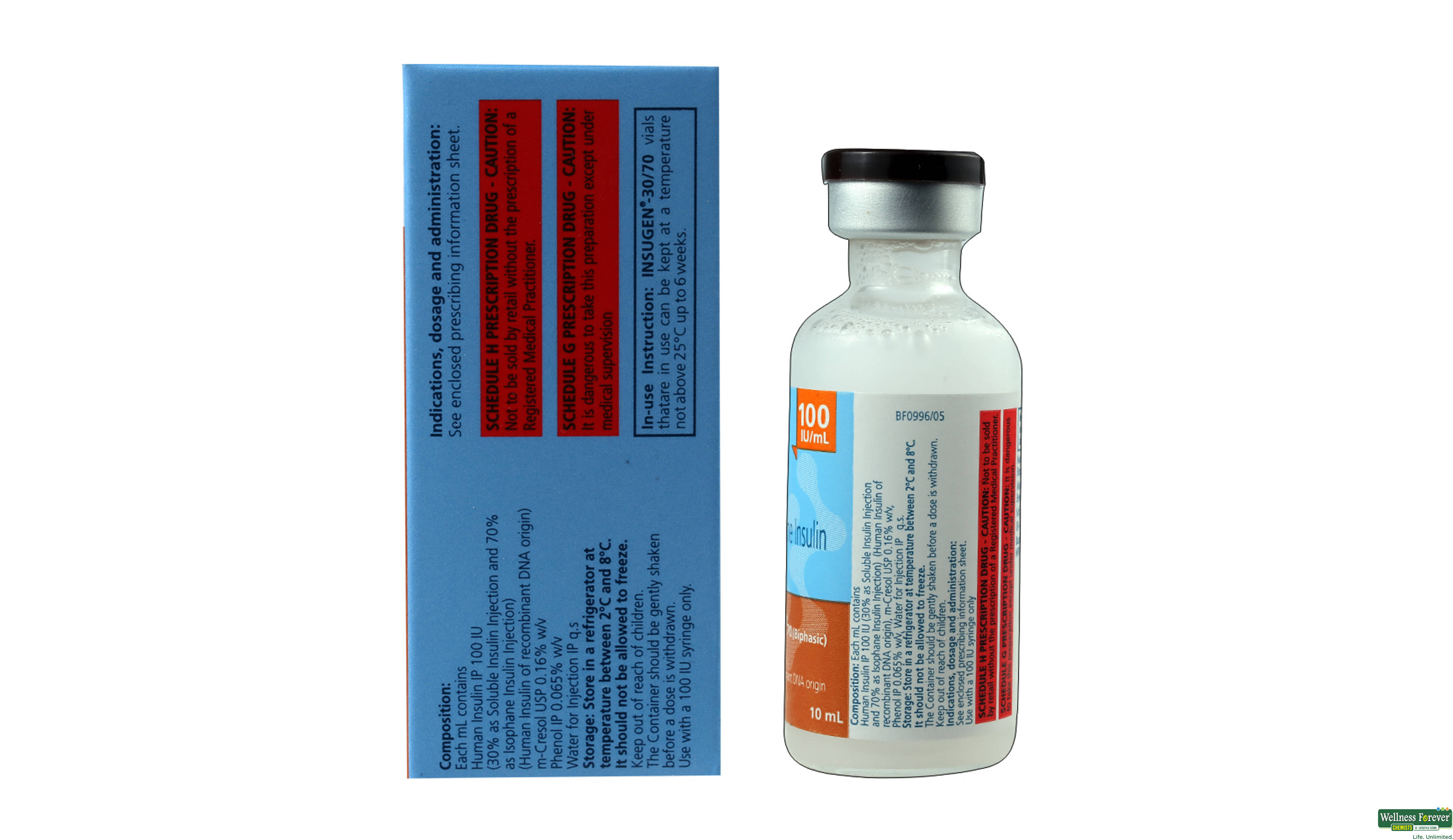 INSUGEN 30/70 100IU 10ML VIAL- 2, 1PC, 