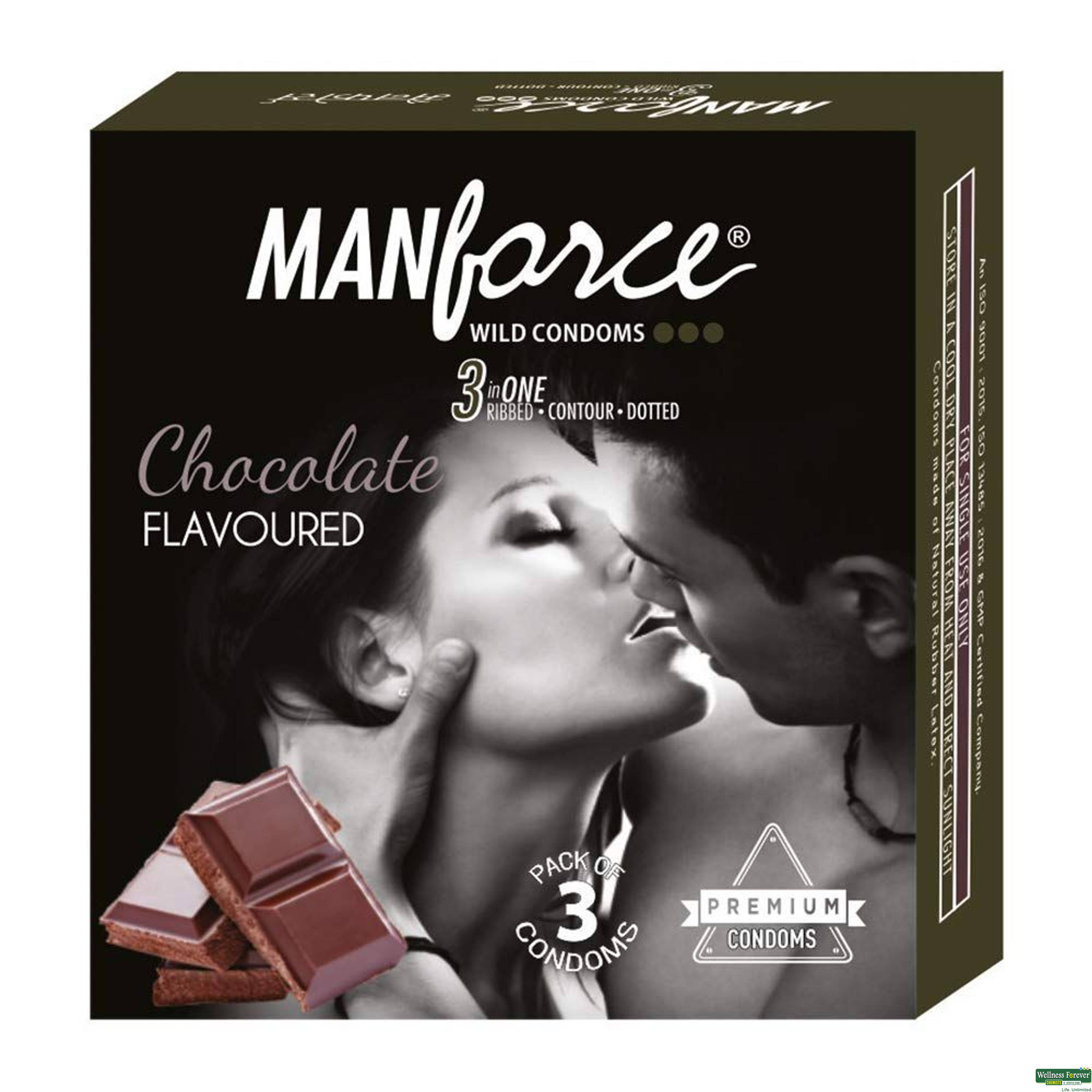 Manforce Chocolate Flavoured Condoms 3 Pieces-image