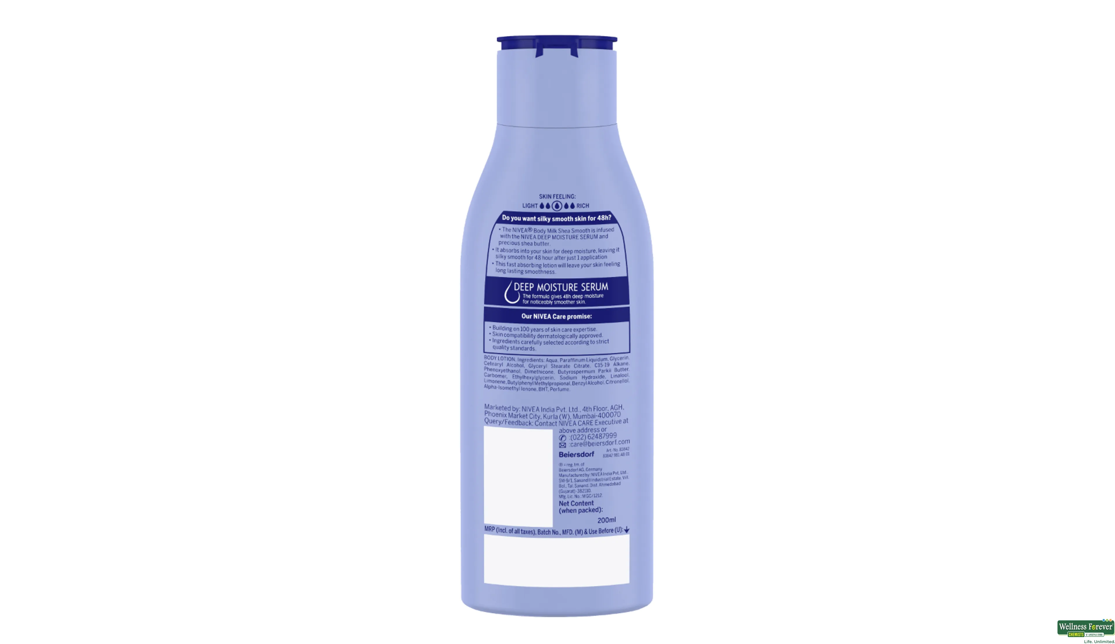 NIVEA B/LTN SHEA SMOOTH 200ML- 2, 200ML, 