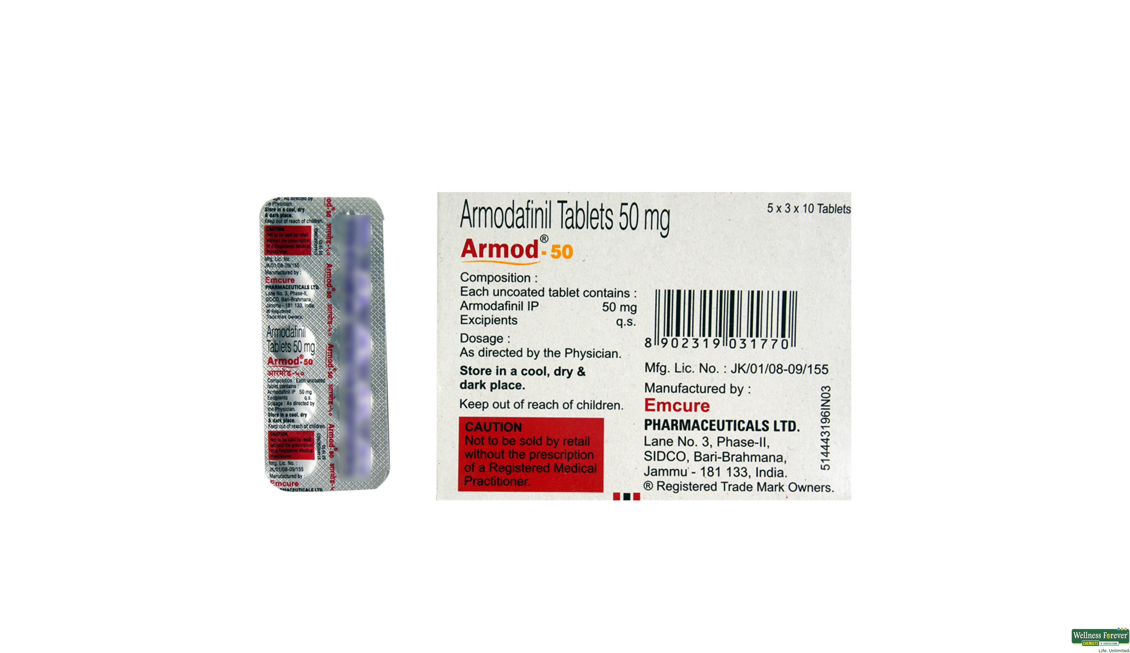 ARMOD 50MG 10TAB- 2, 10TAB, 