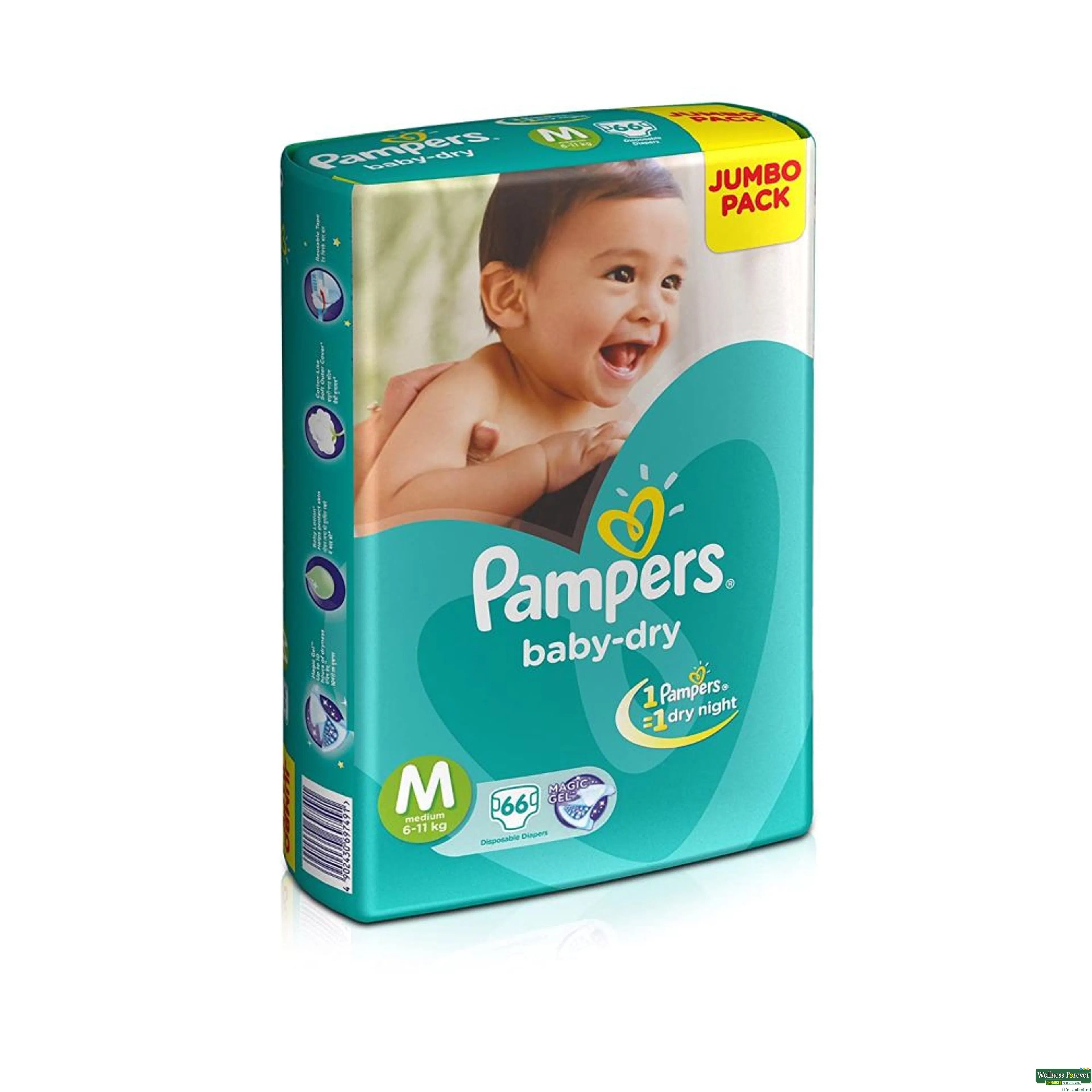 Buy Pampers Baby Dry Pants - Medium, 7-12kg (56 Pieces Pack) Online at Low  Prices in India - Amazon.in