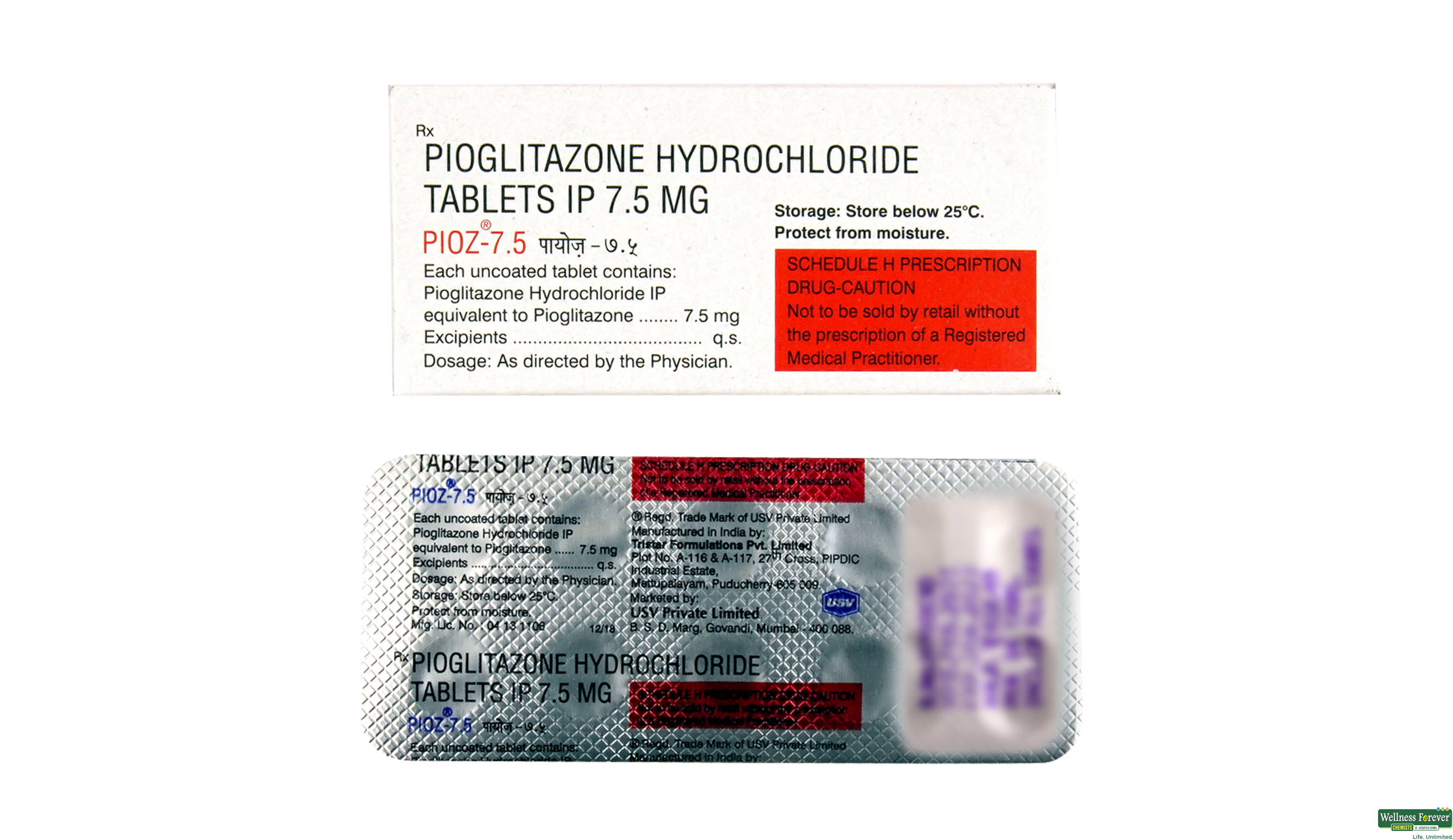 PIOZ 7.5MG 10TAB- 2, 10TAB, 