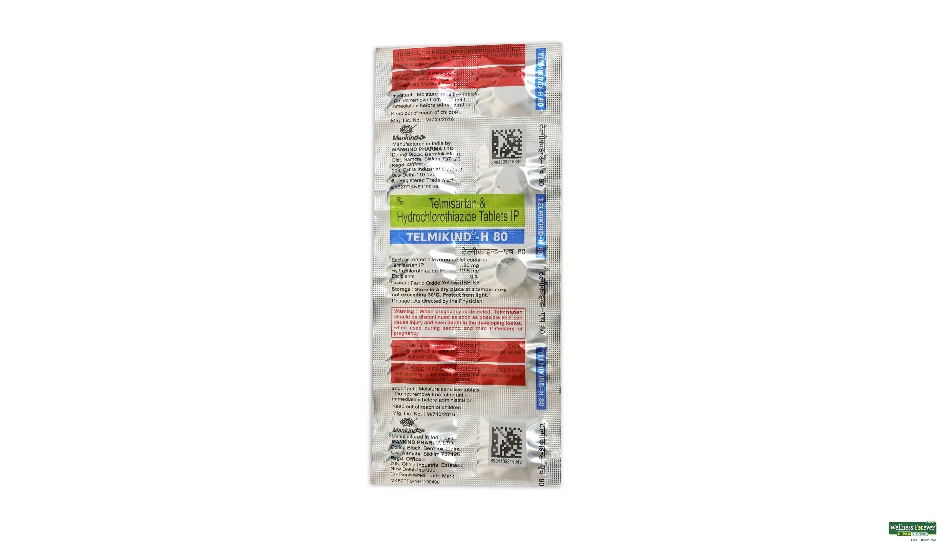 TELMIKIND-H 80MG 10TAB- 1, 10TAB, null
