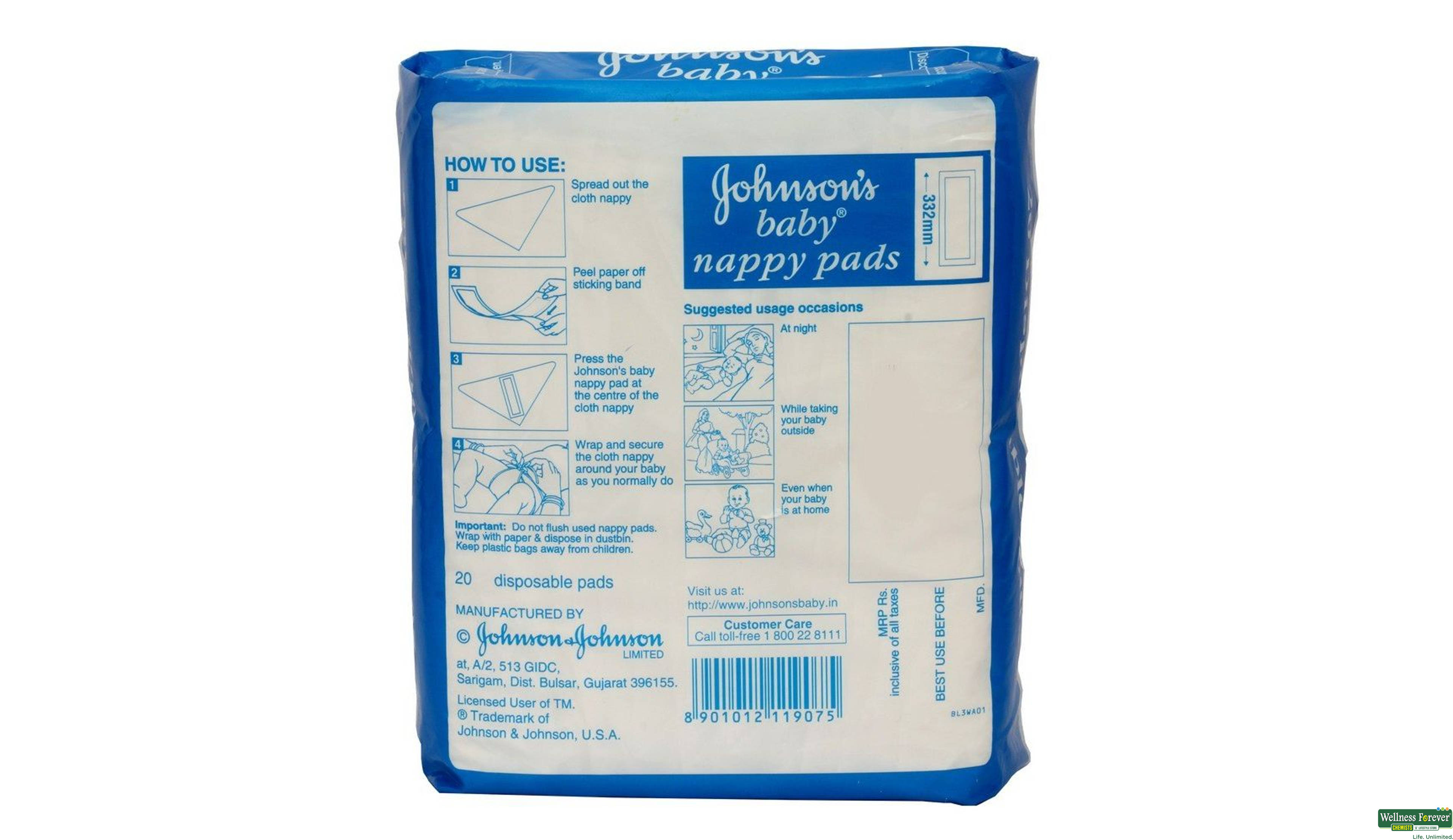 JJ BABY NAPPY PAD 20PC- 3, 20PC, 