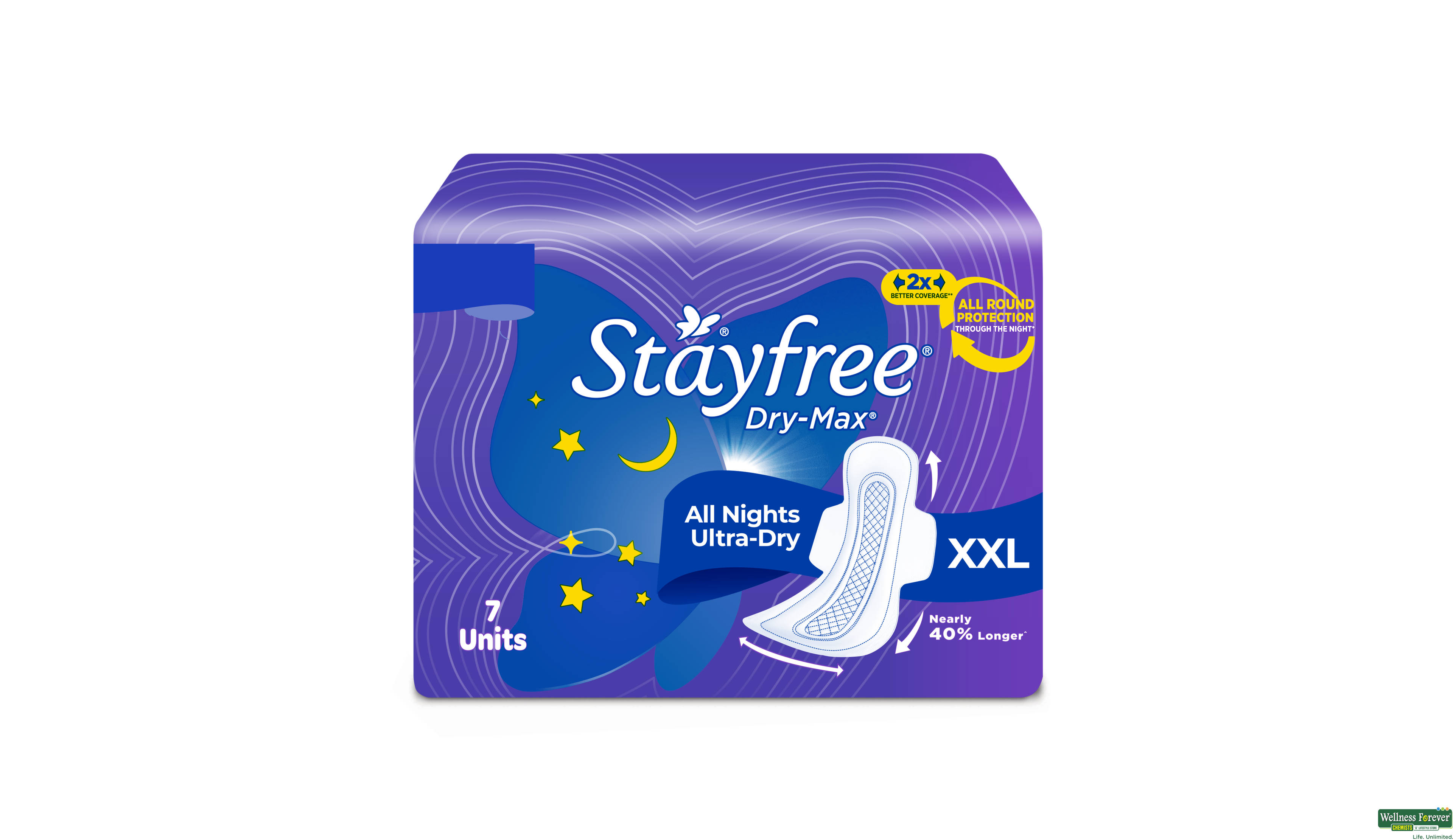 STAYFREE SA/PADS D/MAX ALL NIGHT 7PC- 1, 7PC, 