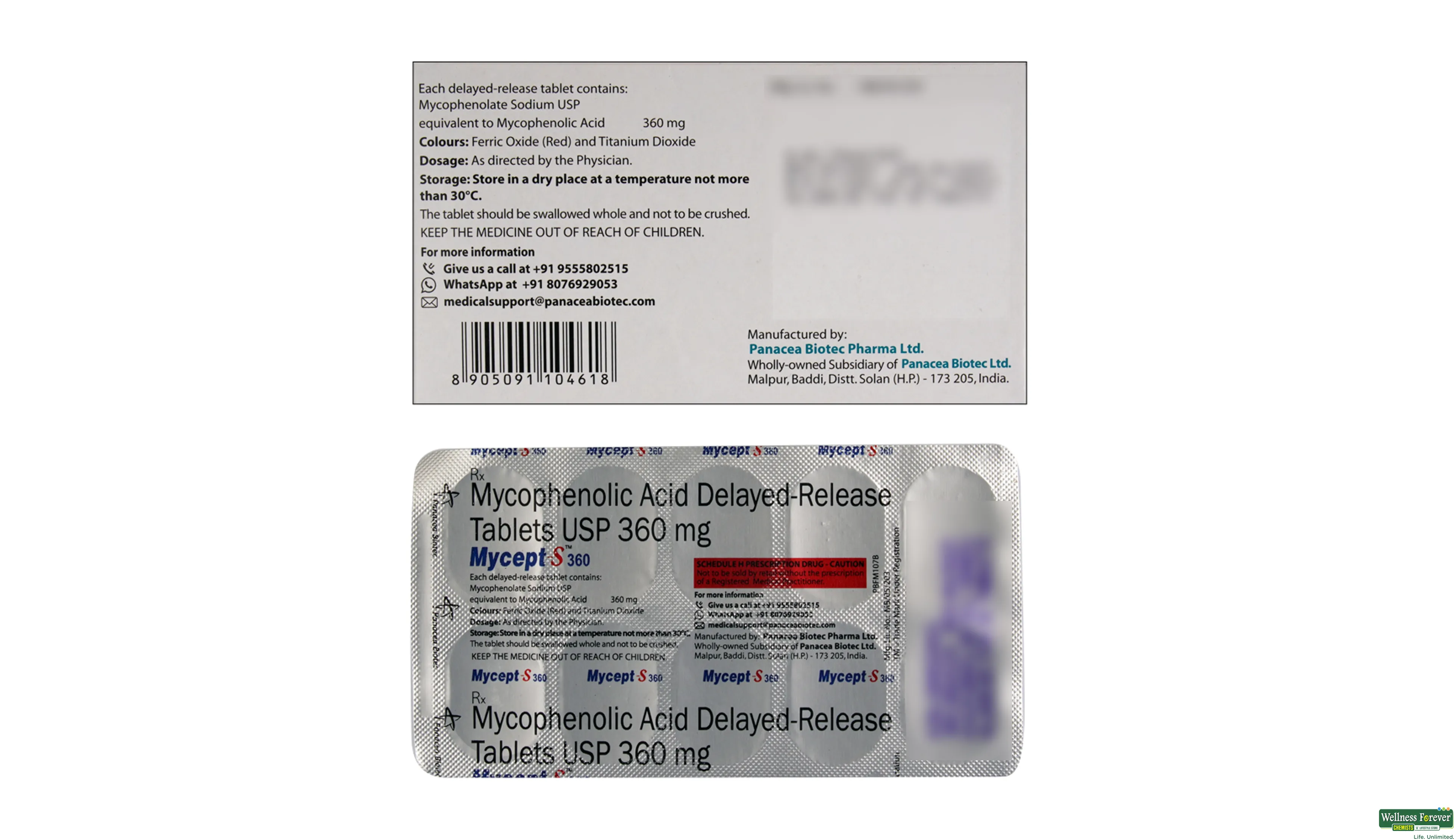 MYCEPT-S 360MG 10TAB- 2, 10TAB, 