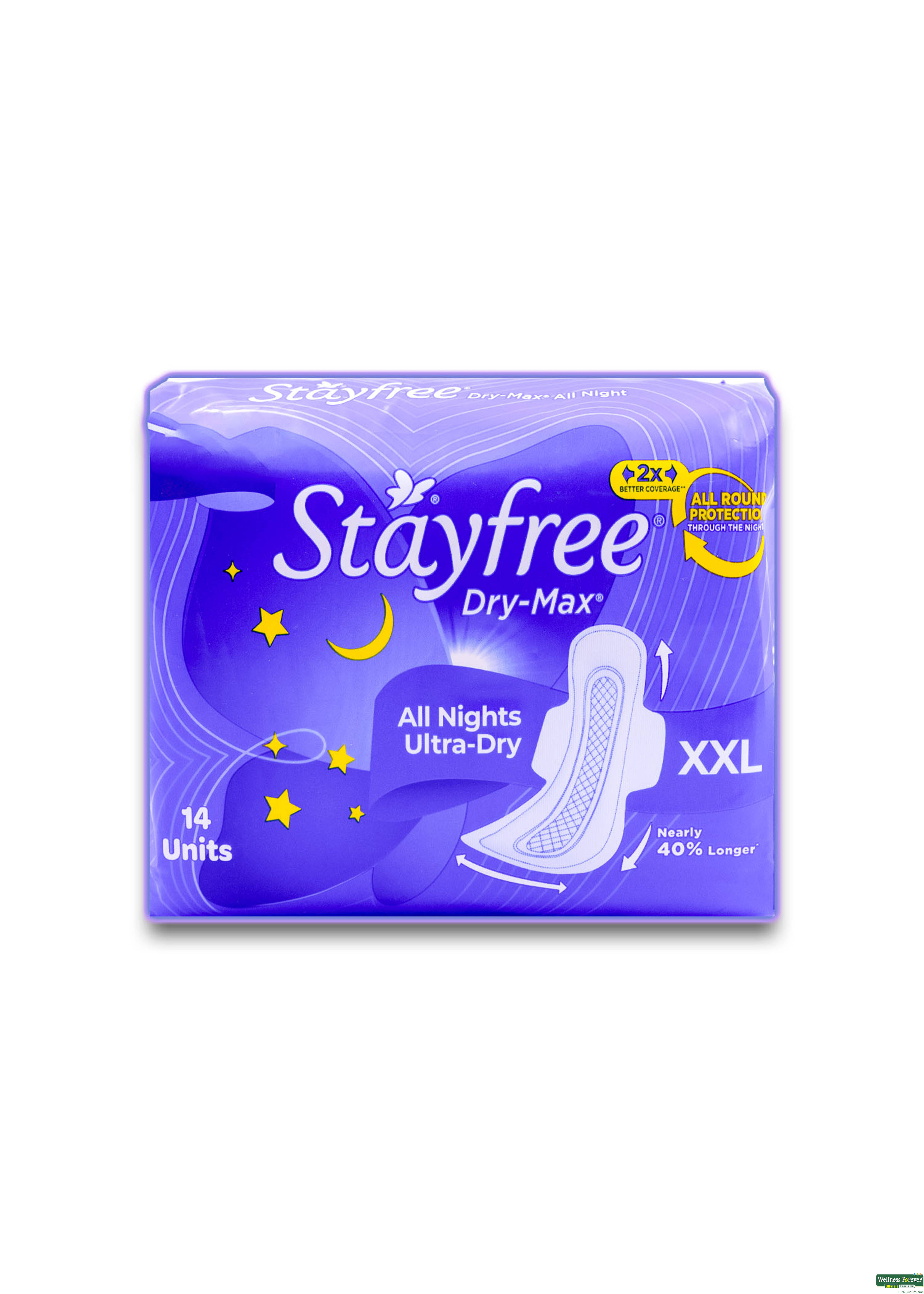 Stayfree Dry Max All Night Sanitary Napkins 14 Pieces-image