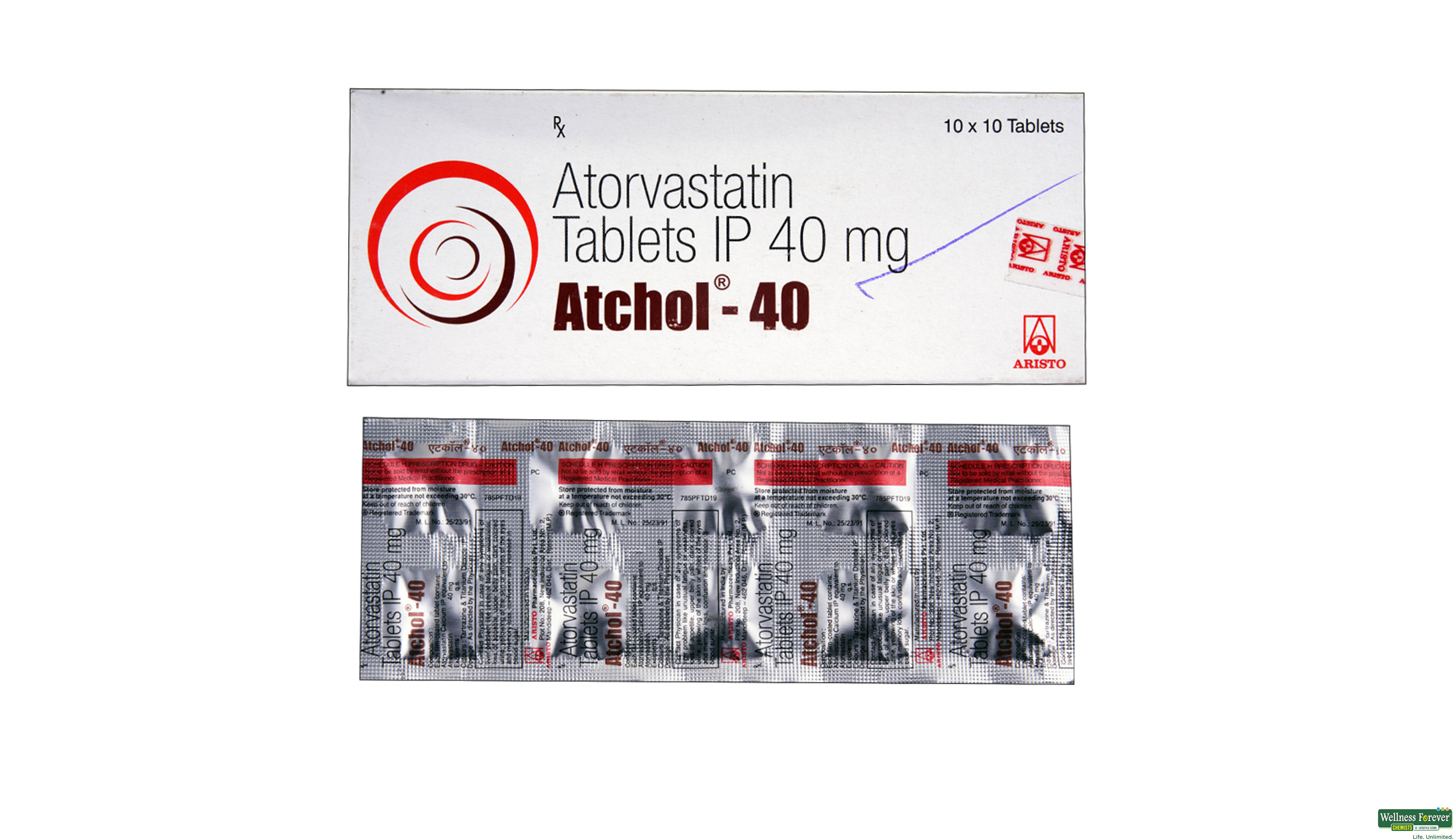 ATCHOL 40MG 10TAB- 1, 10TAB, 