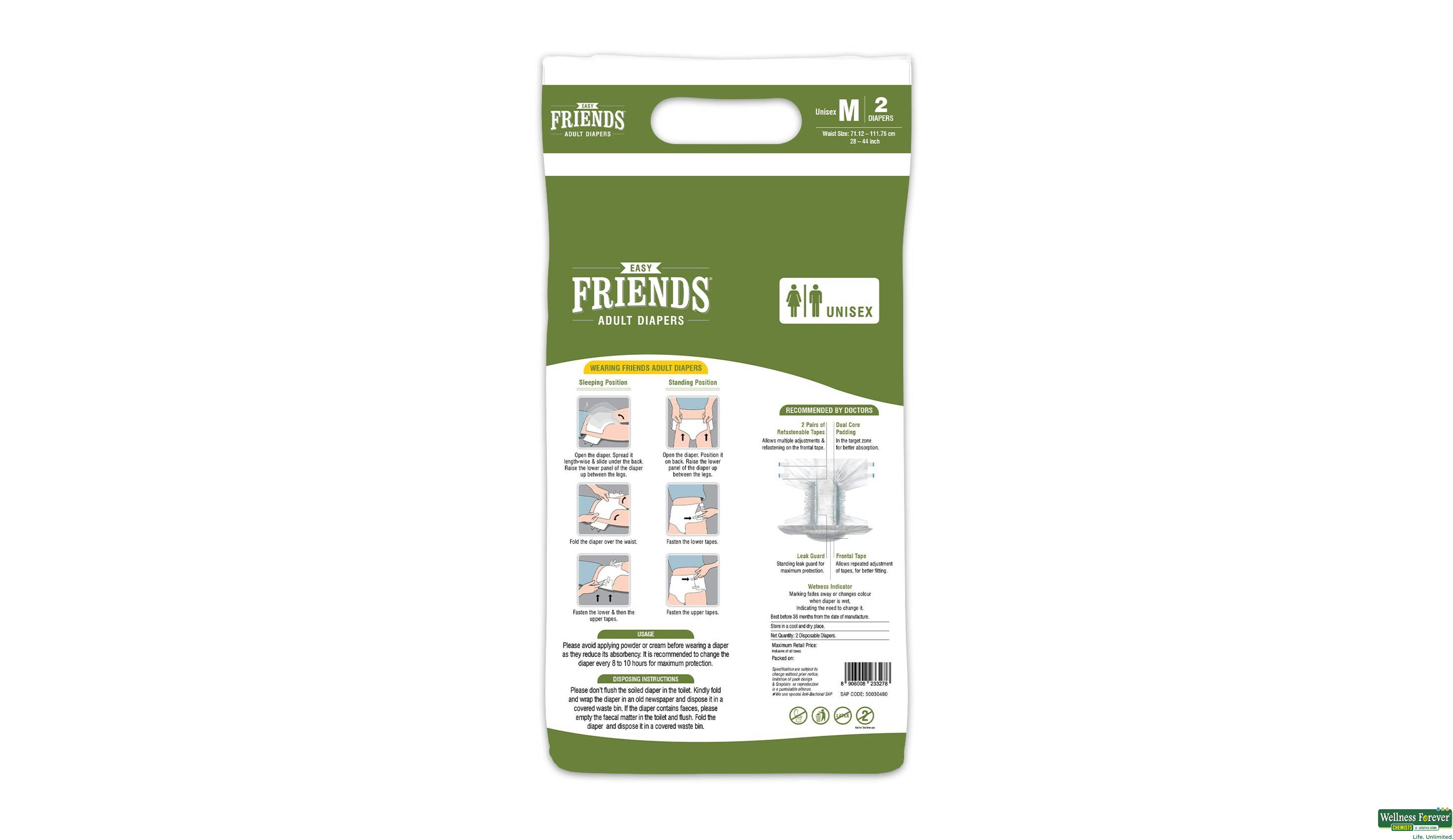 FRIENDS DIAP ADULT M 2PC- 1, 2PC, null