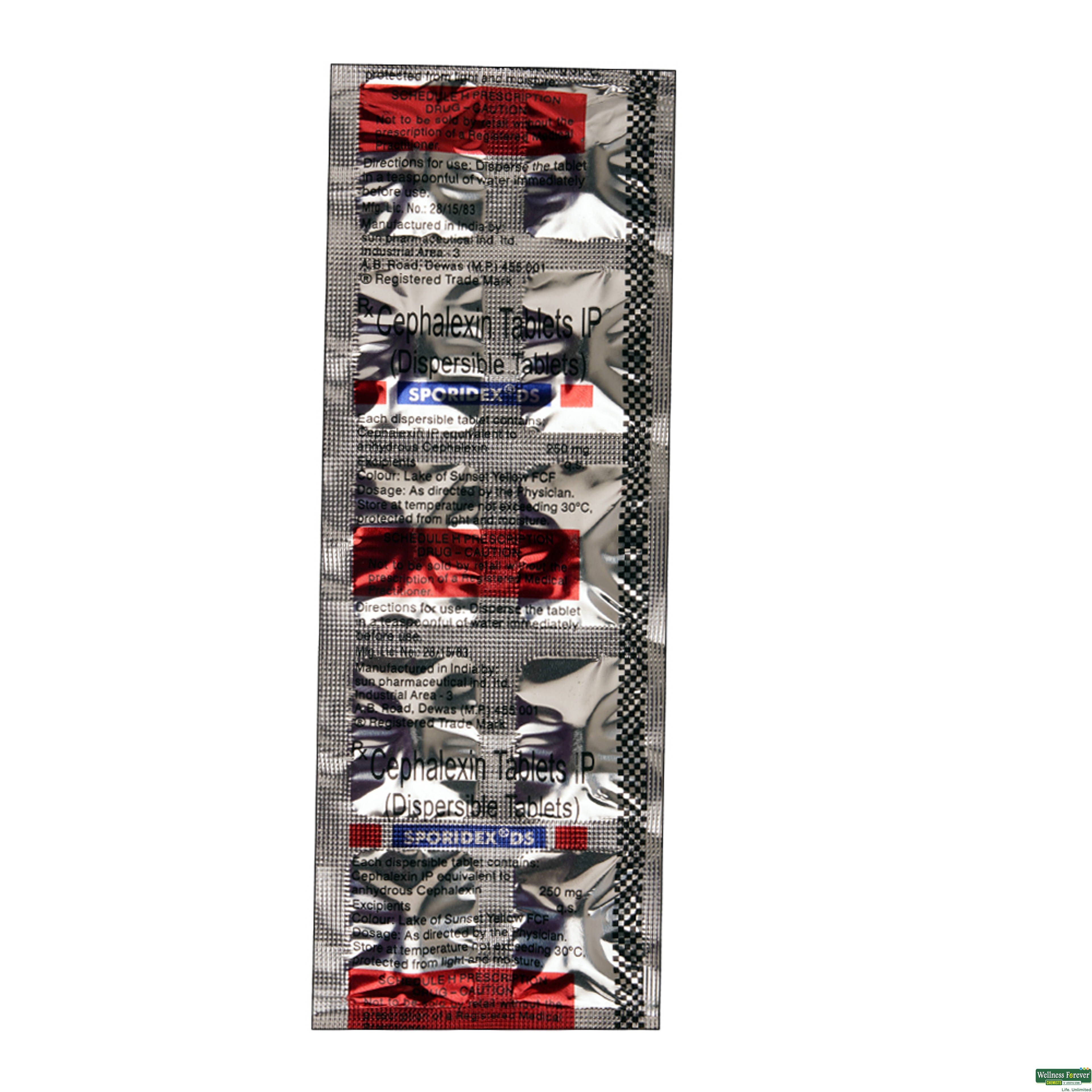 SPORIDEX-DS 250MG 10TAB-image