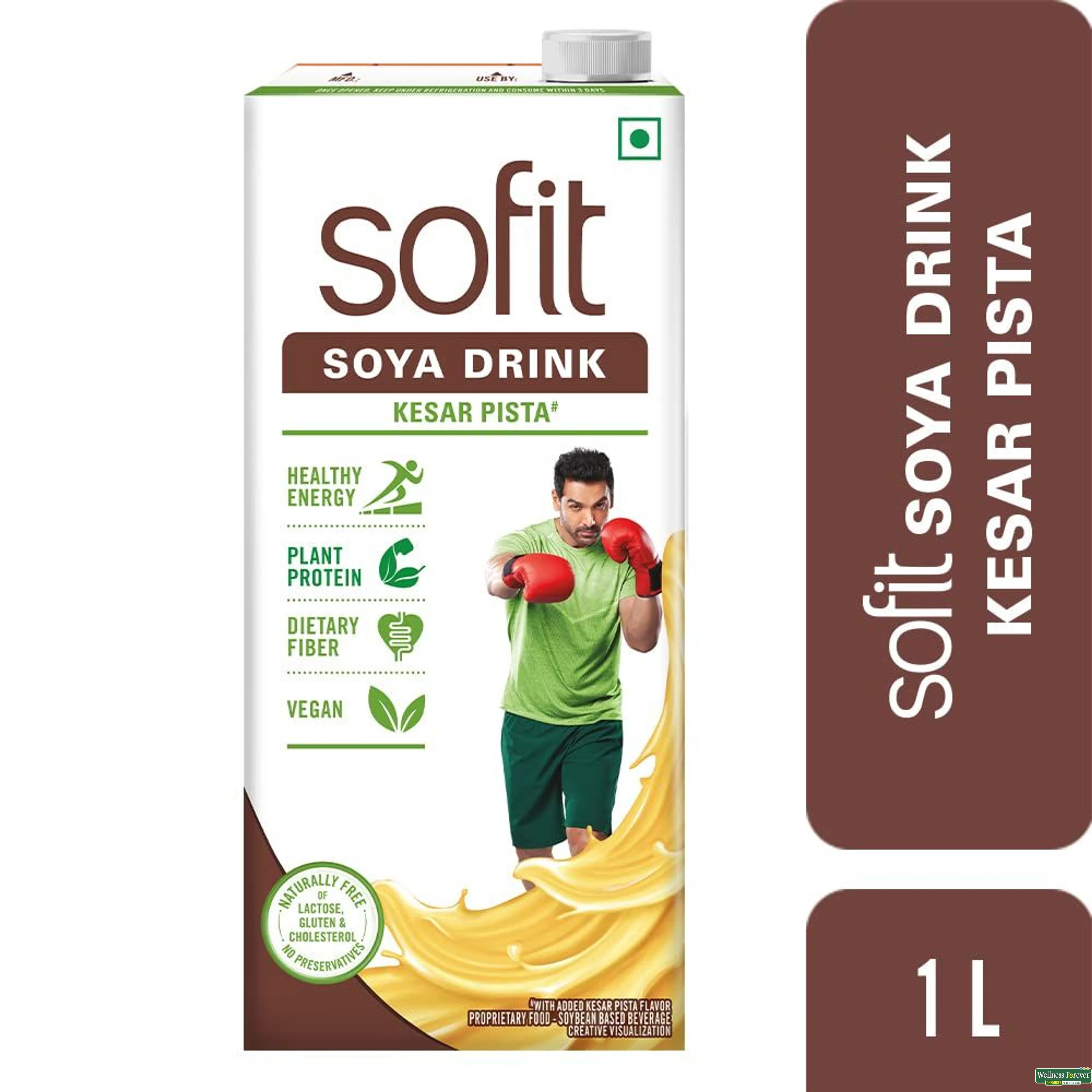 SOFIT SOYA MILK KESAR PISTA 1LTR-image