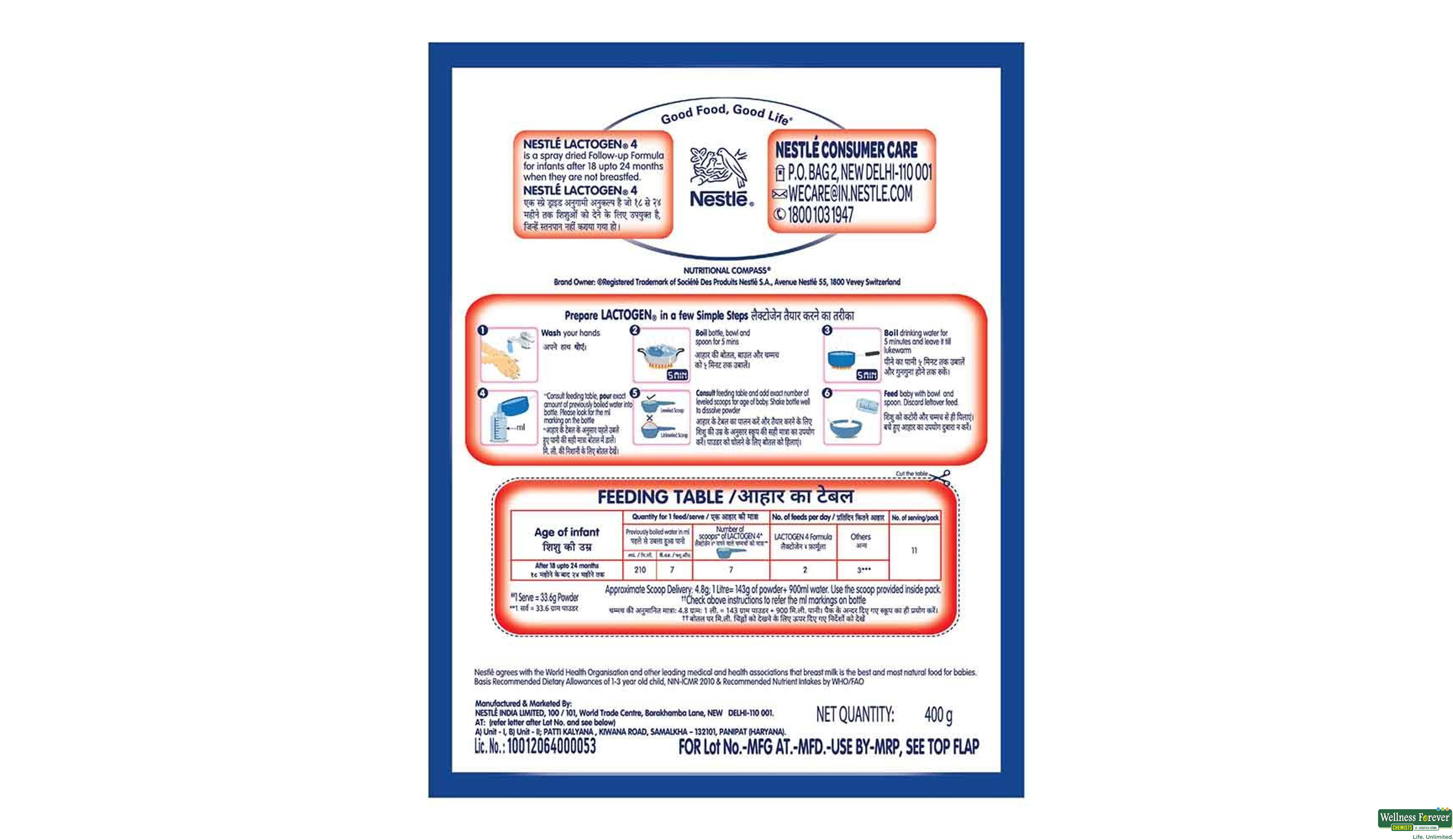 LACTOGEN 4 REF 400GM ##- 2, 400GM, 