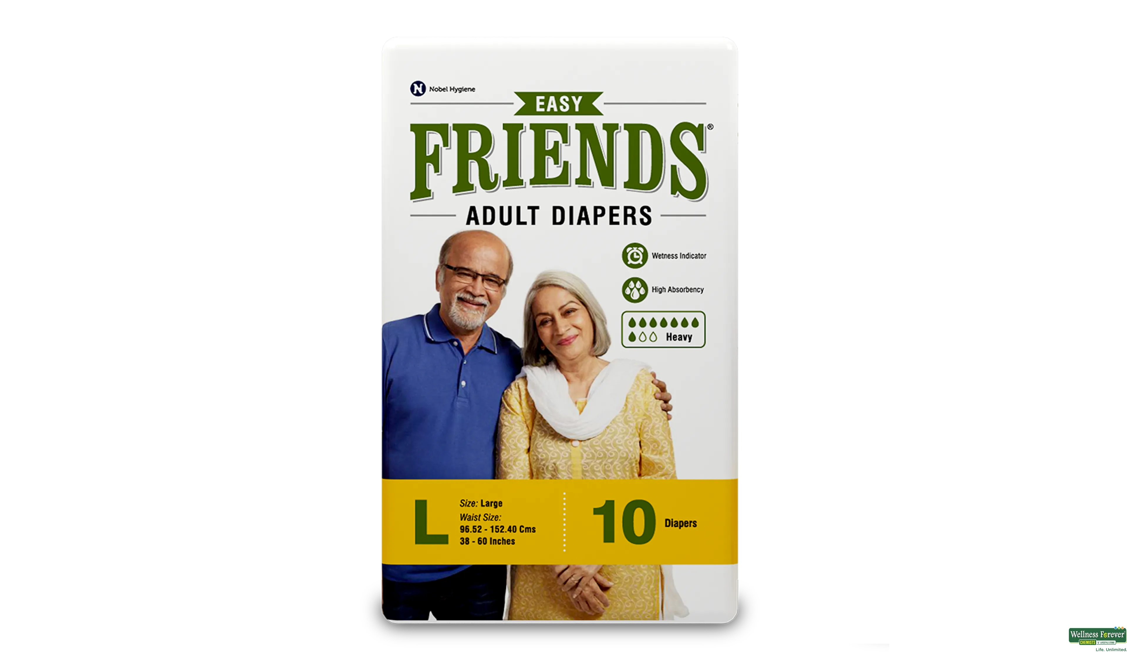 FRIENDS ADULT DIAPER EASY L 10PC- 1, 10PC, 