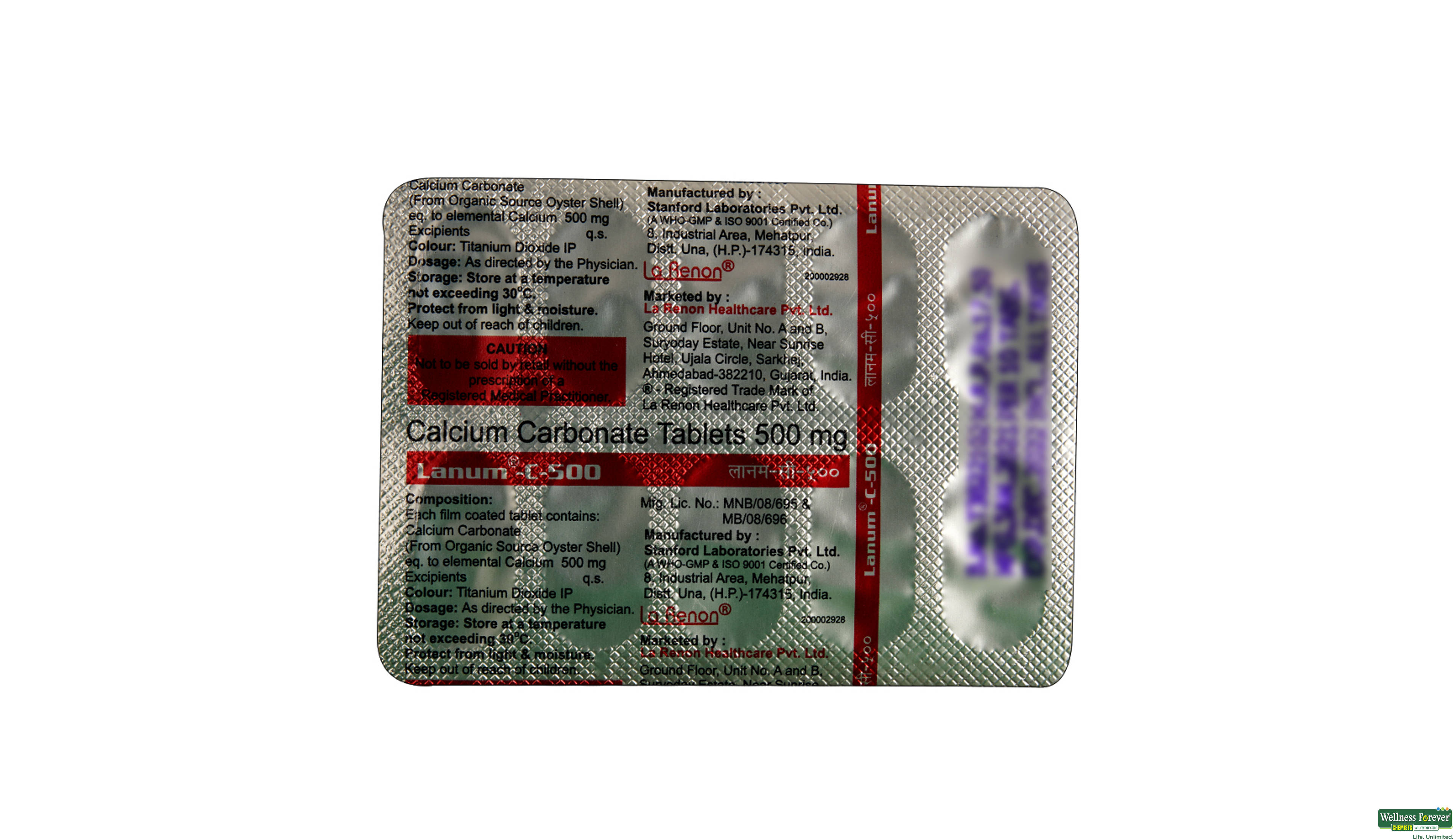 LANUM-C 500MG 10TAB- 2, 10TAB, 