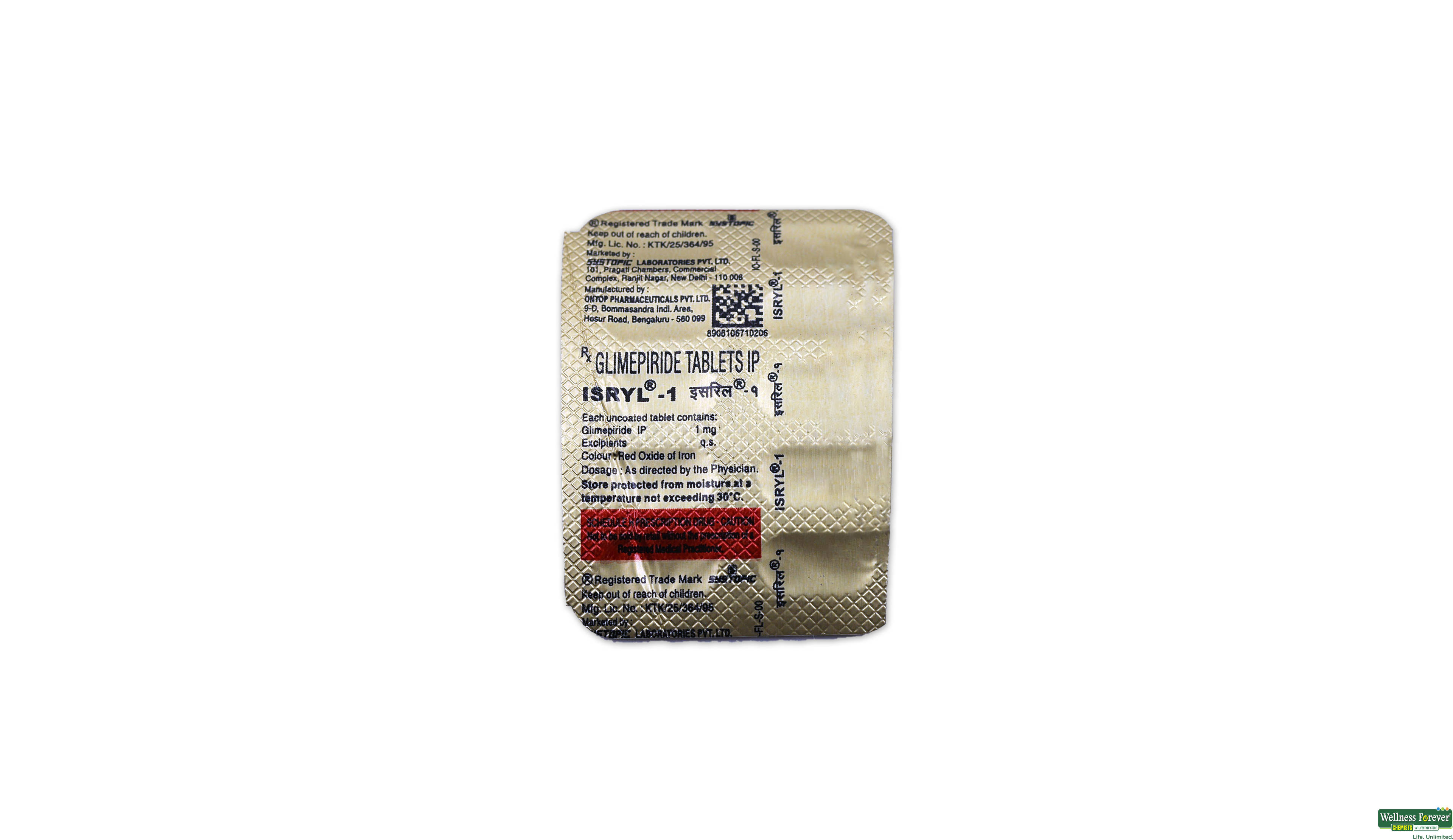 ISRYL 1MG 10TAB- 1, 10TAB, 