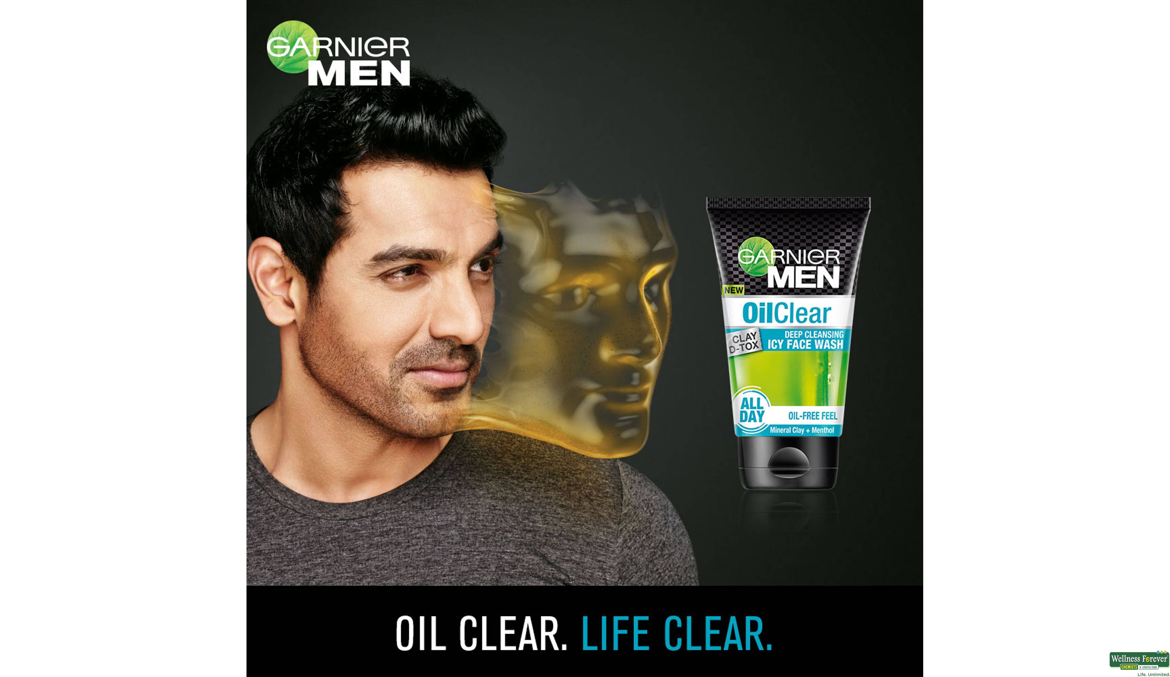 GARN F/WASH MEN OIL CLEAR 100GM- 3, 100GM, 