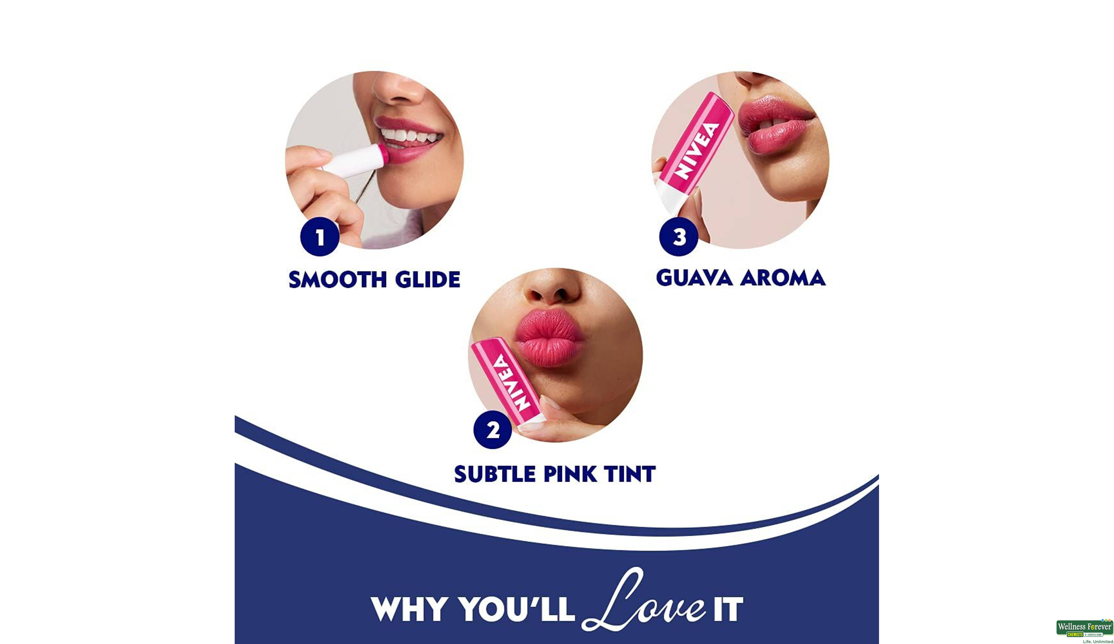 NIVEA LIP CARE FRUITY PINK GUAVA 4.8GM- 5, 4.8GM, 